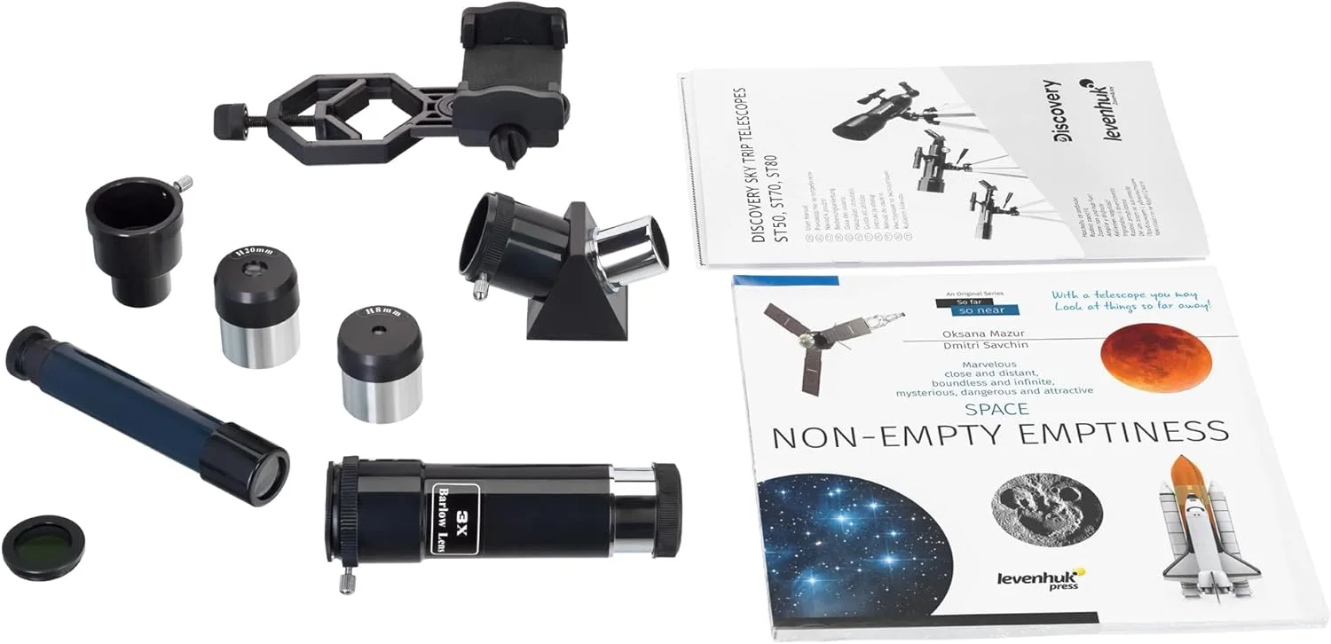 تلسکوپ شکستی سبک و قابل حمل دیسکاوری اسکای تریپ ST50 با قطر 50 میلیمتر مناسب کودکان و مبتدیان به همراه آداپتور عکس و کتاب نجوم به زبان انگلیسی تلسکوپ شکستی سبک و قابل حمل دیسکاوری اسکای تریپ ST50 با قطر 50 میلیمتر مناسب کودکان و مبتدیان به همراه آداپتور عکس و کتاب نجوم به زبان انگلیسی