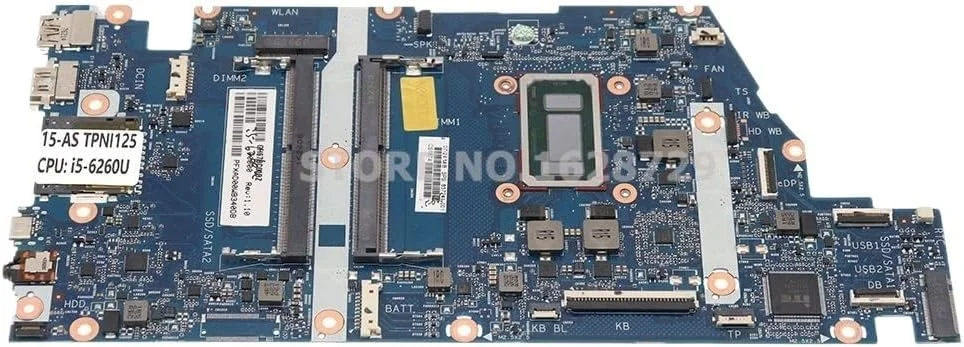 مادربرد لپ تاپ برای 15T-AS 15-AS TPNI125 مدل I5-6260U DDR4 با شماره قطعه 857241-001 و 857241-601 مدل VANILLA-6050A2821201-MB-A01