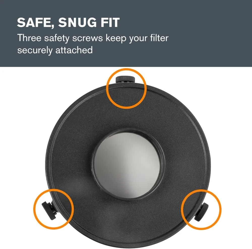 فیلتر تلسکوپ خورشیدی ایمن Celestron EclipSmart – مطابق با استاندارد ISO 12312-2 – سازگار با تلسکوپ‌های 70 میلی‌متری موجود – مناسب برای رصد خورشید گرفتگی و لکه‌های خورشیدی – ایمن و با نصب آسان – رنگ نارنجی طبیعی