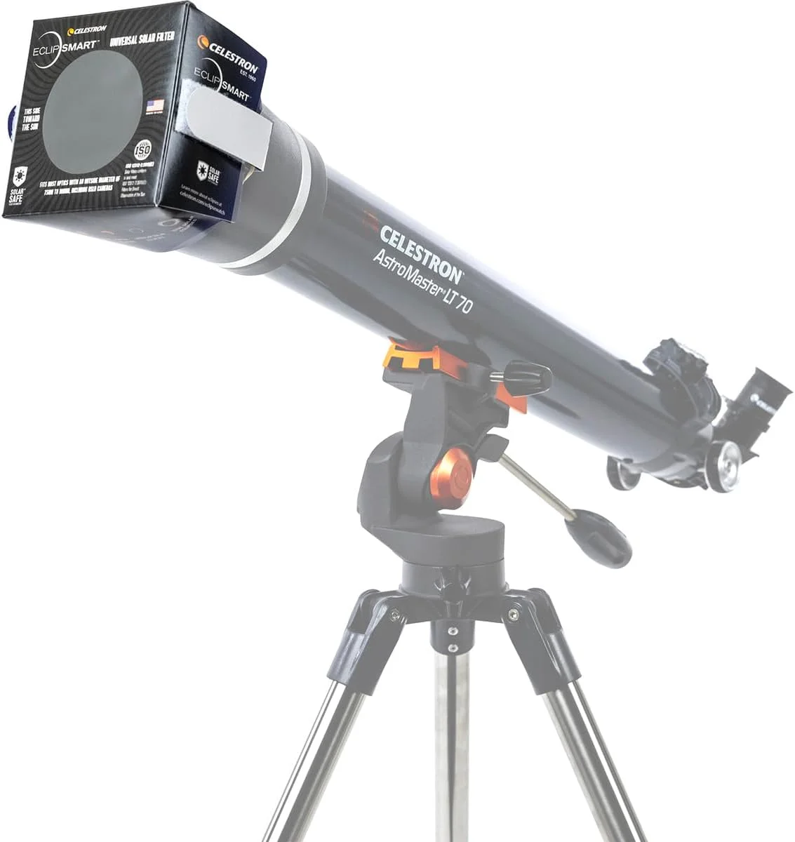 فیلتر خورشیدی ایمن EclipSmart سلسترون – مطابق با استانداردهای ISO 12312-2:2015(E) – مناسب برای تلسکوپ، دوربین شکاری یا دوربین DSLR شما – رصد و عکاسی ایمن از خورشید گرفتگی و لکه های خورشیدی فیلتر خورشیدی ایمن EclipSmart سلسترون – مطابق با استانداردهای ISO 12312-2:2015(E) – مناسب برای تلسکوپ، دوربین شکاری یا دوربین DSLR شما – رصد و عکاسی ایمن از خورشید گرفتگی و لکه های خورشیدی