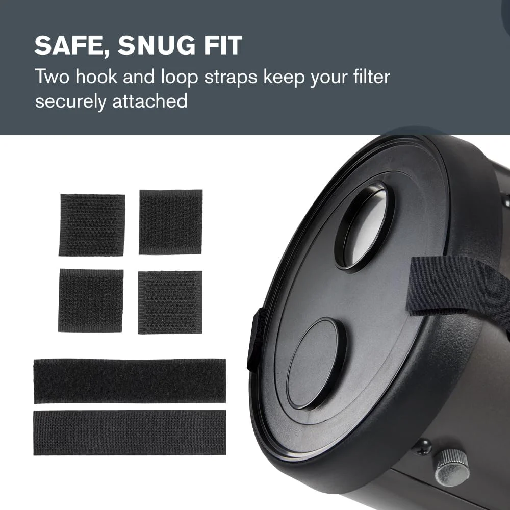 فیلتر تلسکوپ خورشیدی ایمن Celestron EclipSmart – مطابق با استانداردهای ISO 12312-2:2015(E) – مناسب برای تلسکوپ‌های 127 و 130 – مشاهده خورشید گرفتگی و لکه‌های خورشیدی – ایمن و با نصب آسان