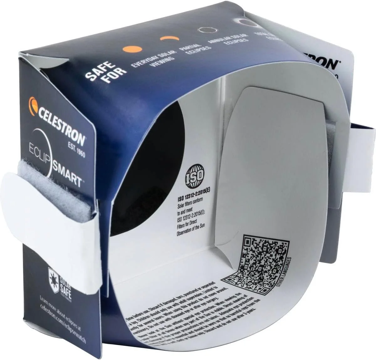 فیلتر خورشیدی ایمن EclipSmart سلسترون – مطابق با استانداردهای ISO 12312-2:2015(E) – مناسب برای تلسکوپ، دوربین شکاری یا دوربین DSLR شما – رصد و عکاسی ایمن از خورشید گرفتگی و لکه های خورشیدی فیلتر خورشیدی ایمن EclipSmart سلسترون – مطابق با استانداردهای ISO 12312-2:2015(E) – مناسب برای تلسکوپ، دوربین شکاری یا دوربین DSLR شما – رصد و عکاسی ایمن از خورشید گرفتگی و لکه های خورشیدی
