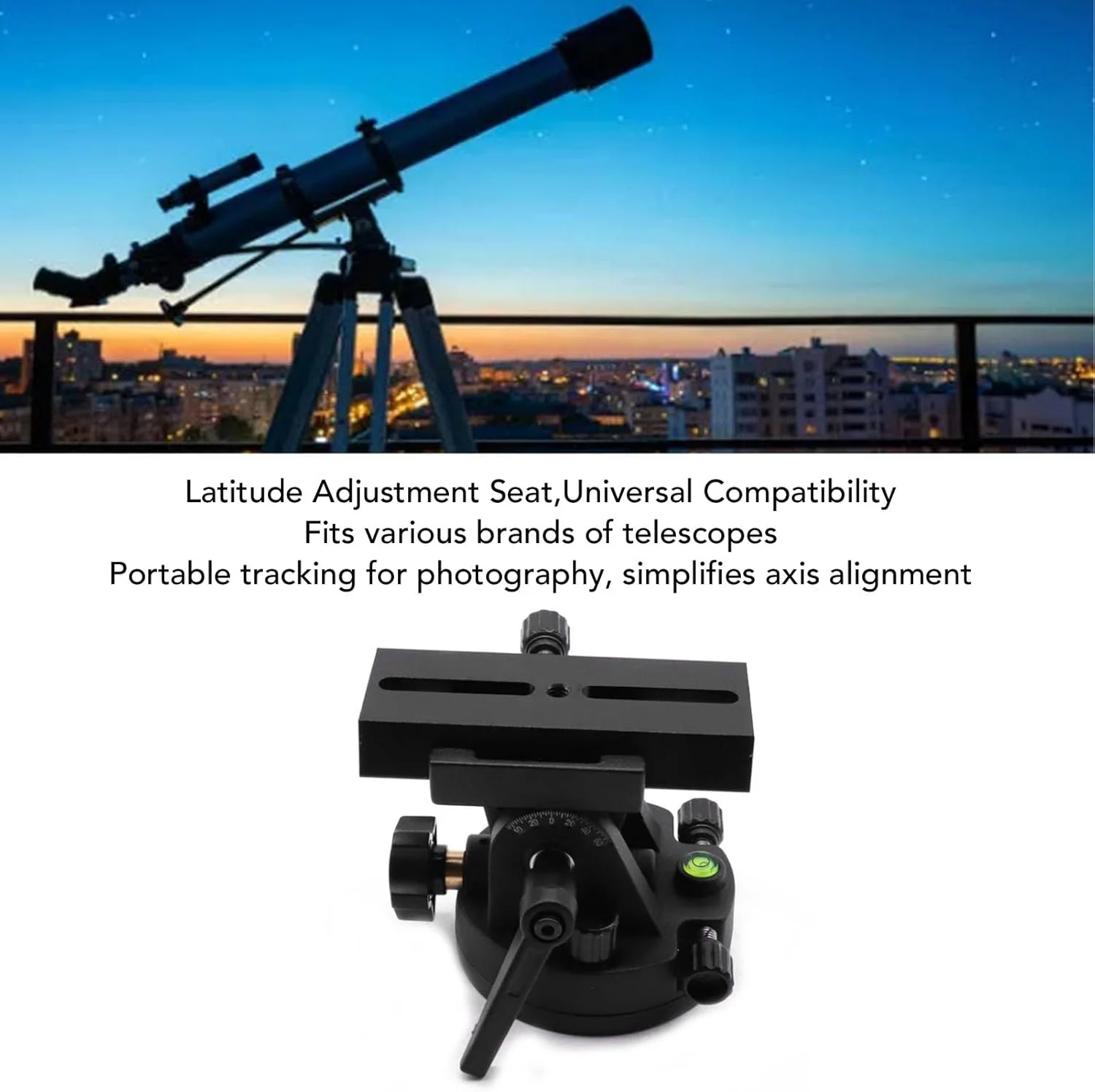 پایه نصب تلسکوپ آلیاژ آلومینیوم Bewinner با قابلیت تنظیم عرض جغرافیایی برای گوه استوایی، مناسب برای رصد نجومی و ردیابی خورشیدی