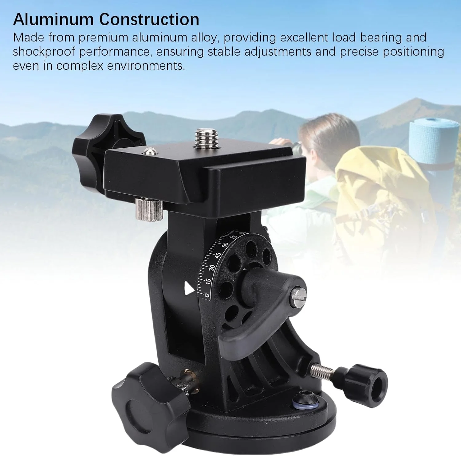 پایه تنظیم ارتفاع تلسکوپ Bewinner با محدوده 90 درجه و رزوه 3/8 اینچ، پایه آلومینیومی برای سه پایه نجومی و تنظیم رصد خورشیدی