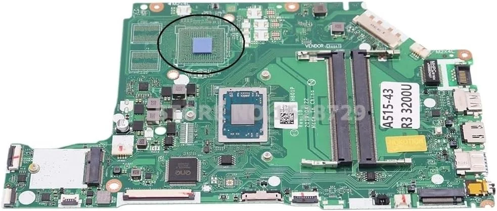 مادربرد لپ تاپ مدل NBHF911001 NBHF911002 EH5LP LA-H801P مناسب برای A315-42 A515-43 A315-42G A515-43 با پردازنده R3/R5 DDR4 (پردازنده Ryzen 7 R7-3700)