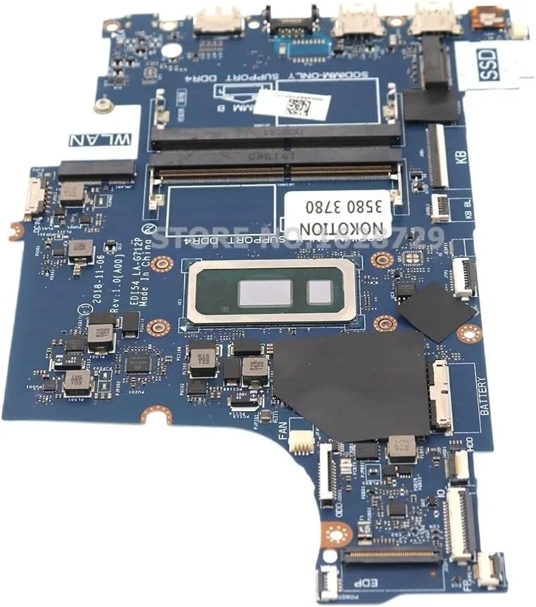 مادربرد لپ تاپ CN-0RPPCD 0RPPCD CN-0TNK0J TNK0J EDI54 LA-G712P برای Inspiron 3580 3780 3588 با پردازنده SRESP 4205U(I5-8265U)