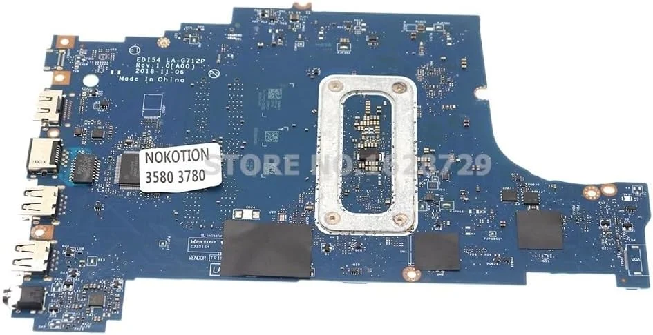 مادربرد لپ تاپ CN-0RPPCD 0RPPCD CN-0TNK0J TNK0J EDI54 LA-G712P برای Inspiron 3580 3780 3588 با پردازنده SRESP 4205U(I5-8265U)