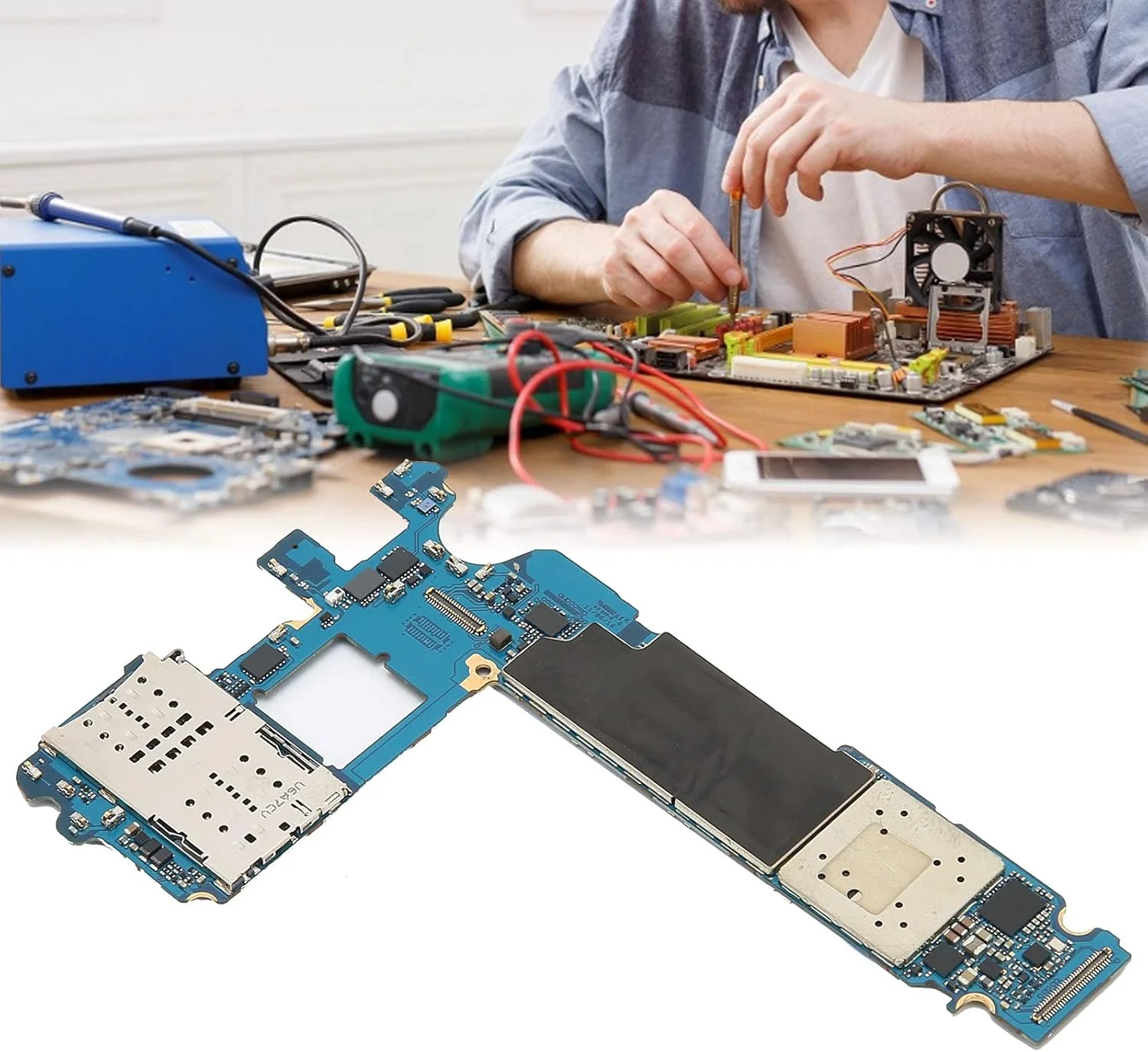 برد اصلی جایگزین برای تلفن همراه، برد اصلی آنلاک شده 32 گیگابایتی برای S7 G935S/K/L، برش و رابط اطمینان حاصل می کند (نسخه کره ای)