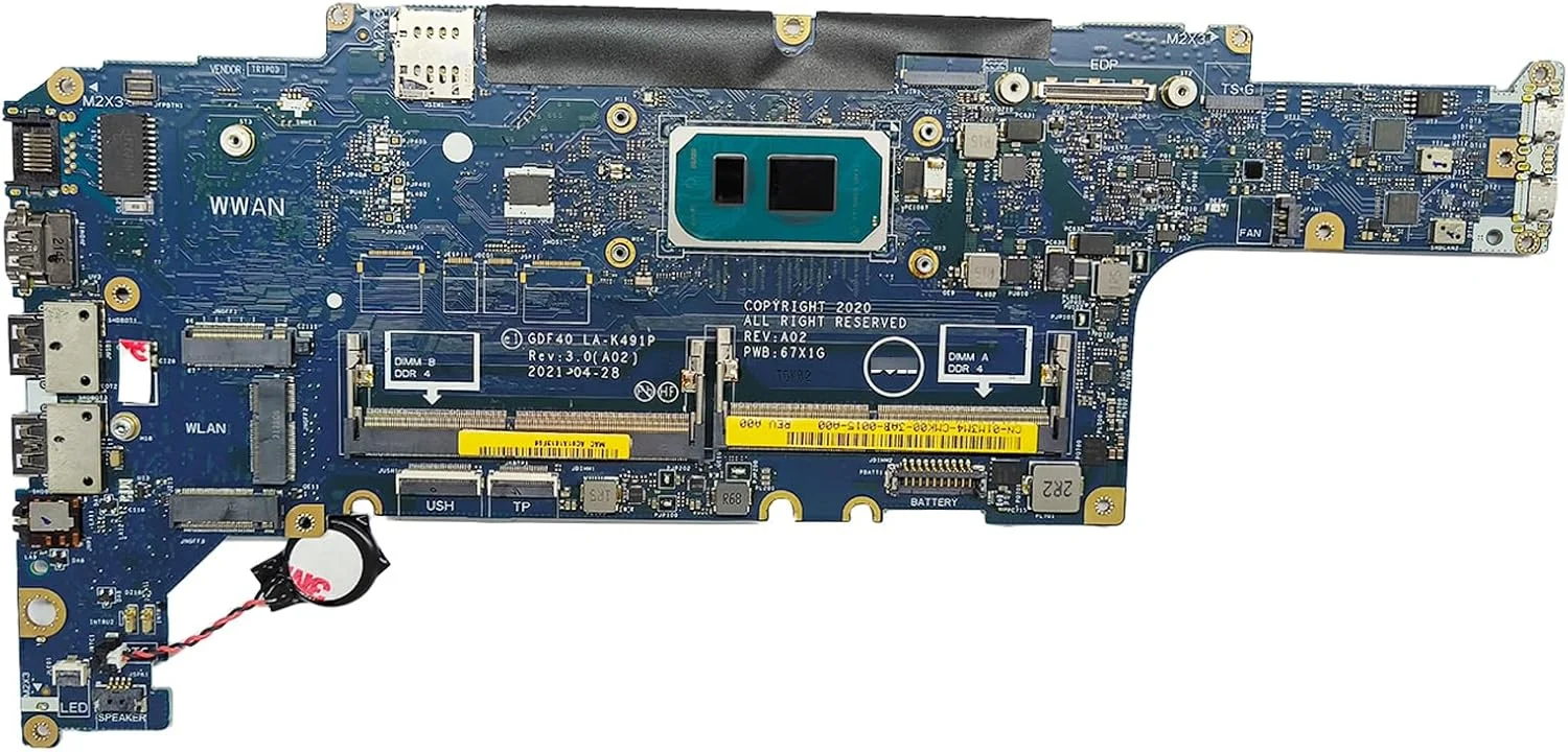 مادربرد جایگزین لپ تاپ دل Latitude 5420 با پردازنده i5-1145G7 مدل GDF40 LA-K491P UMA 03P5X2 3P5X2 CN-03P5X2 تست شده و سالم، آبی مادربرد جایگزین لپ تاپ دل Latitude 5420 با پردازنده i5-1145G7 مدل GDF40 LA-K491P UMA 03P5X2 3P5X2 CN-03P5X2 تست شده و سالم، آبی