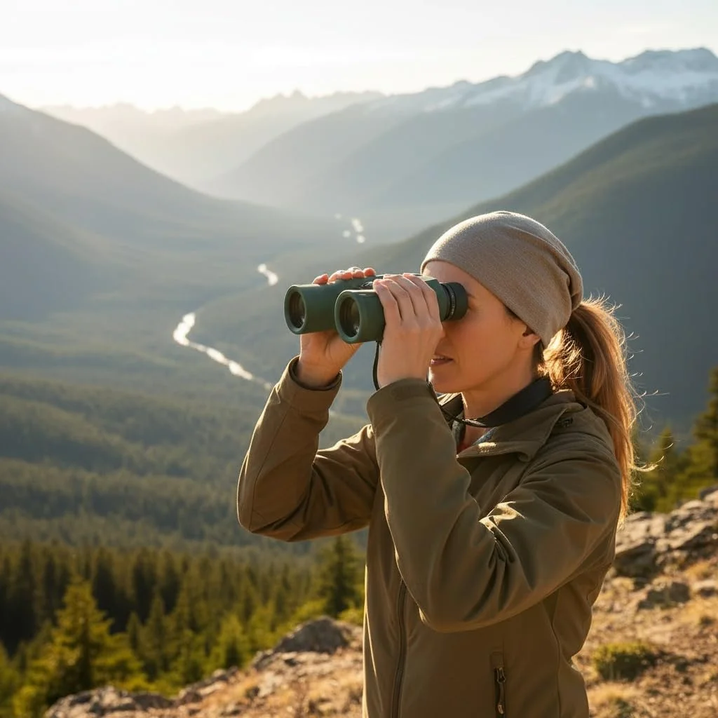 دوربین دوچشمی آلپن Shasta Ridge 8×36 – منشورهای Porro مقاوم در برابر آب، اپتیک کاملاً چند لایه، فاصله چشمی زیاد، طراحی مقاوم برای تماشای پرندگان، شکار و ماجراجویی در فضای باز