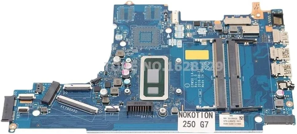 مادربرد لپ تاپ 250 G7 256 G7 مدل I5-8265U DDR4 L49975-601 L49975-001 EPW50 LA-G07FP (4205U 5405U UMA)