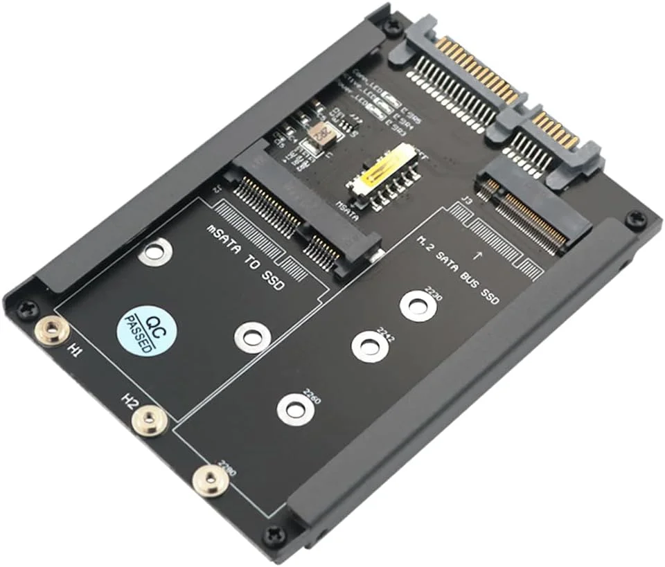 تبدیل کننده MSATA و SSD با کلید B به SATA III 2.5 اینچی به همراه قاب نگهدارنده