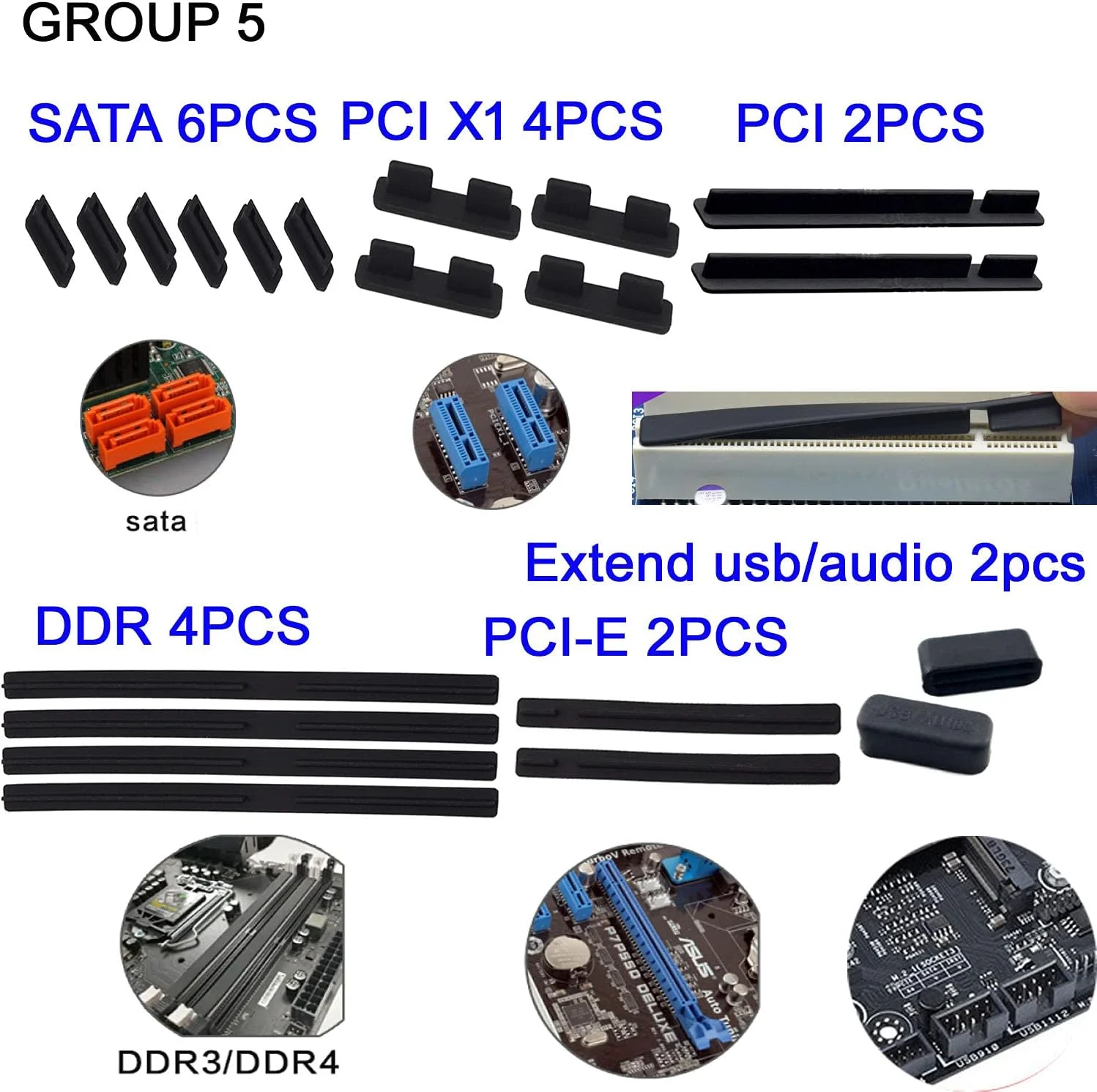80 عدد درپوش ضد گرد و غبار برای کامپیوتر، لپ تاپ و مادربرد، 25 نوع پوشش محافظ پورت برای کامپیوتر، لپ تاپ و مادربرد