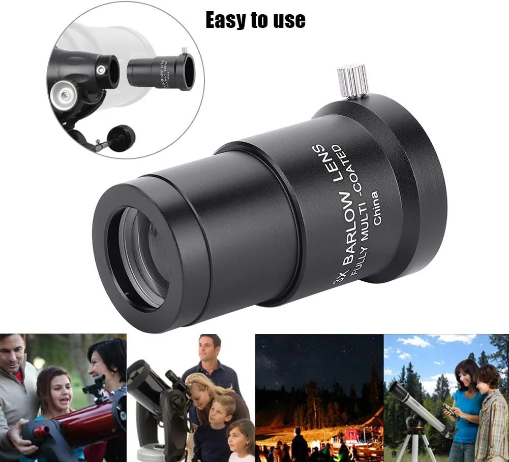 لنز تلسکوپ نجومی، لنز بزرگنمایی بارلو 3X 1.25 اینچی، پوشش چند لایه کامل اپتیکال برای چشمی با پوشش کامل