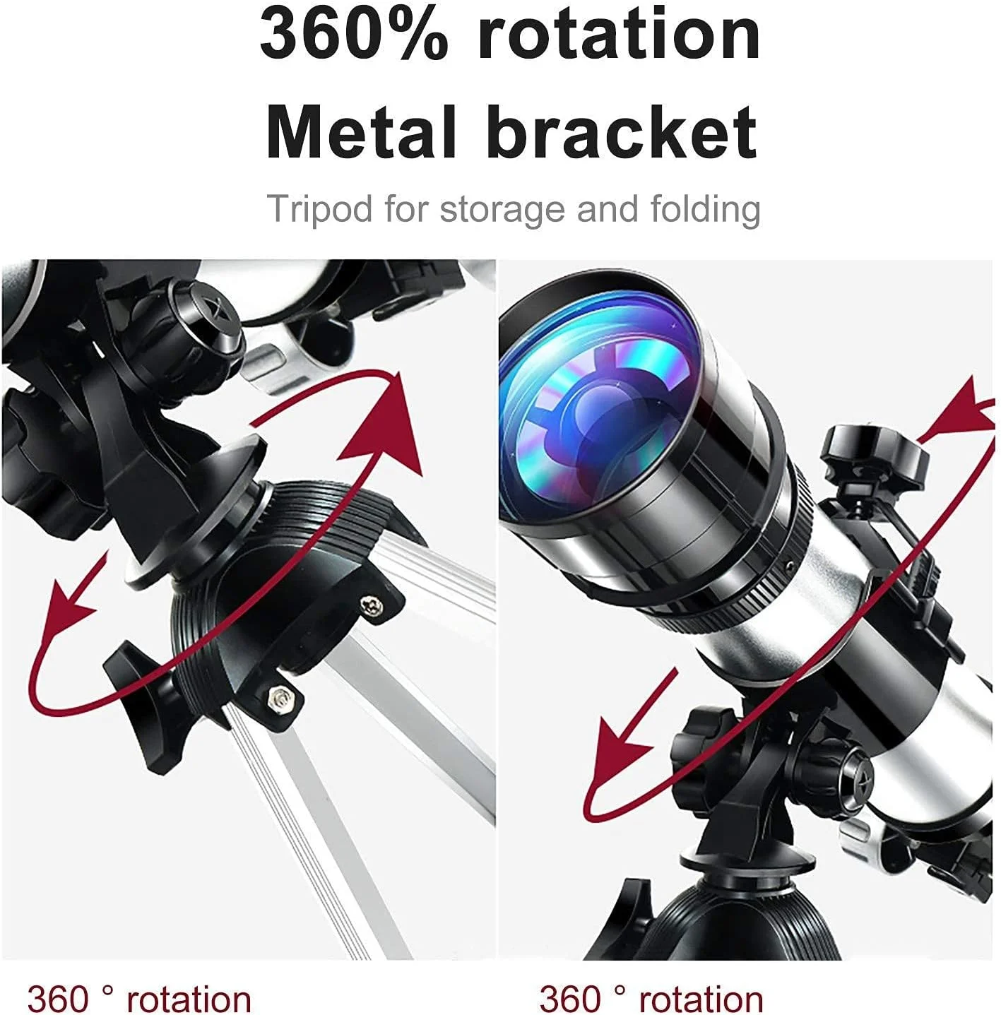 تلسکوپ برای کودکان و بزرگسالان مبتدی، سیارات و ستاره‌نگاری، تلسکوپ شکستنی نجومی حرفه‌ای HD با قطر 70 میلی‌متر به همراه سه‌پایه قابل تنظیم، مناسب برای ماه