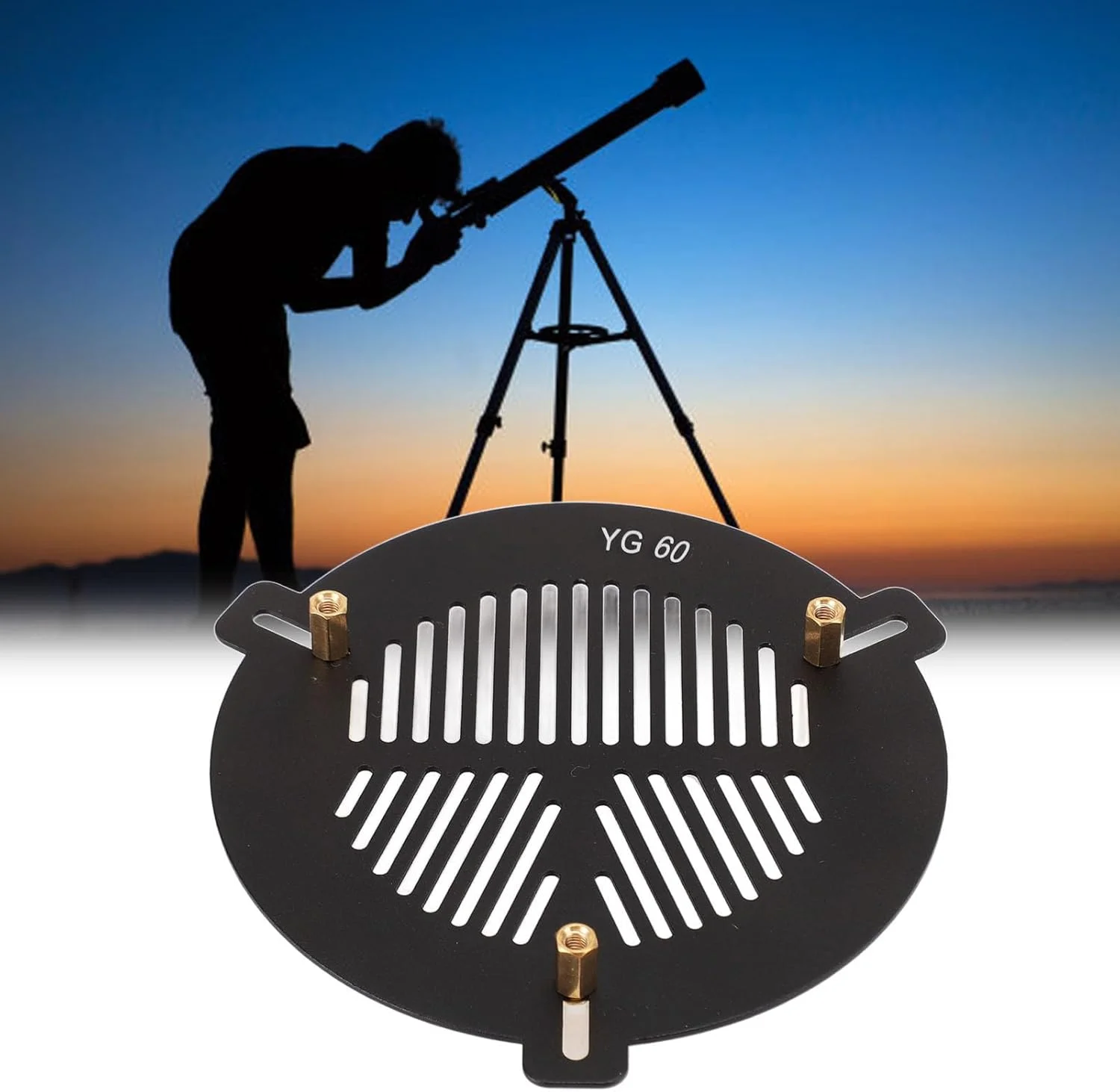 ماسک فوکوس تلسکوپ Annadue YG60 Bahtinov برای تلسکوپ های نجومی با قطر خارجی 63 تا 89 میلی متر، لوازم جانبی عکاسی آلیاژ آلومینیوم