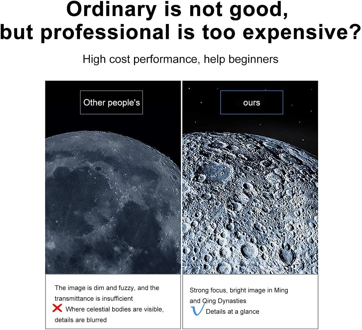 تلسکوپ برای کودکان و بزرگسالان مبتدی، سیارات و ستاره‌نگاری، تلسکوپ شکستنی نجومی حرفه‌ای HD با قطر 70 میلی‌متر به همراه سه‌پایه قابل تنظیم، مناسب برای ماه