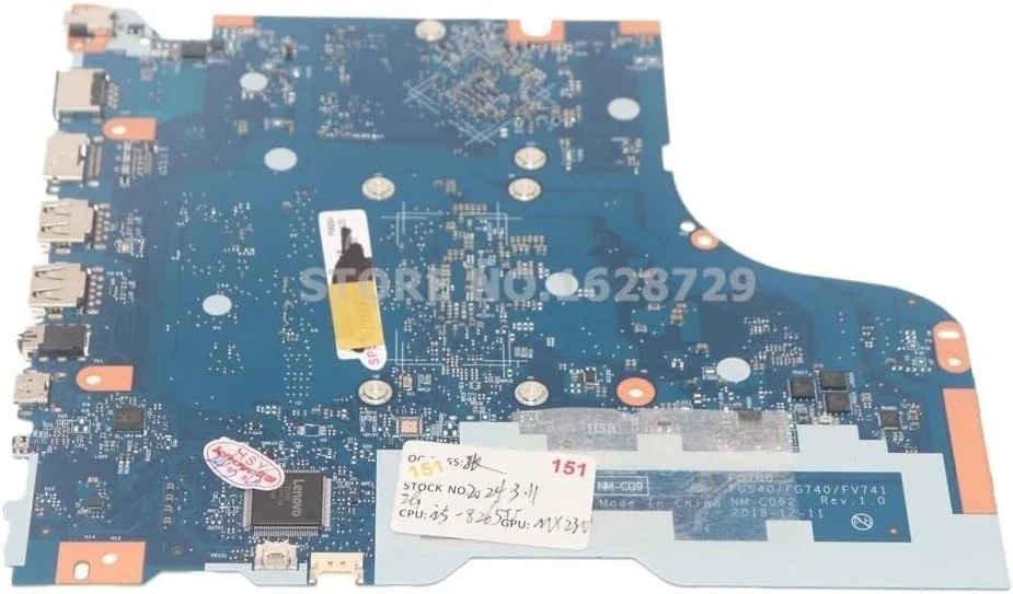 مادربرد لپ تاپ IdeaPad L340 L340-15IWL 17IWL مدل FG7N0 FG540 FG740 FV741 NM-C092 با پردازنده I5-8265U و گرافیک 4G MX230 2GB