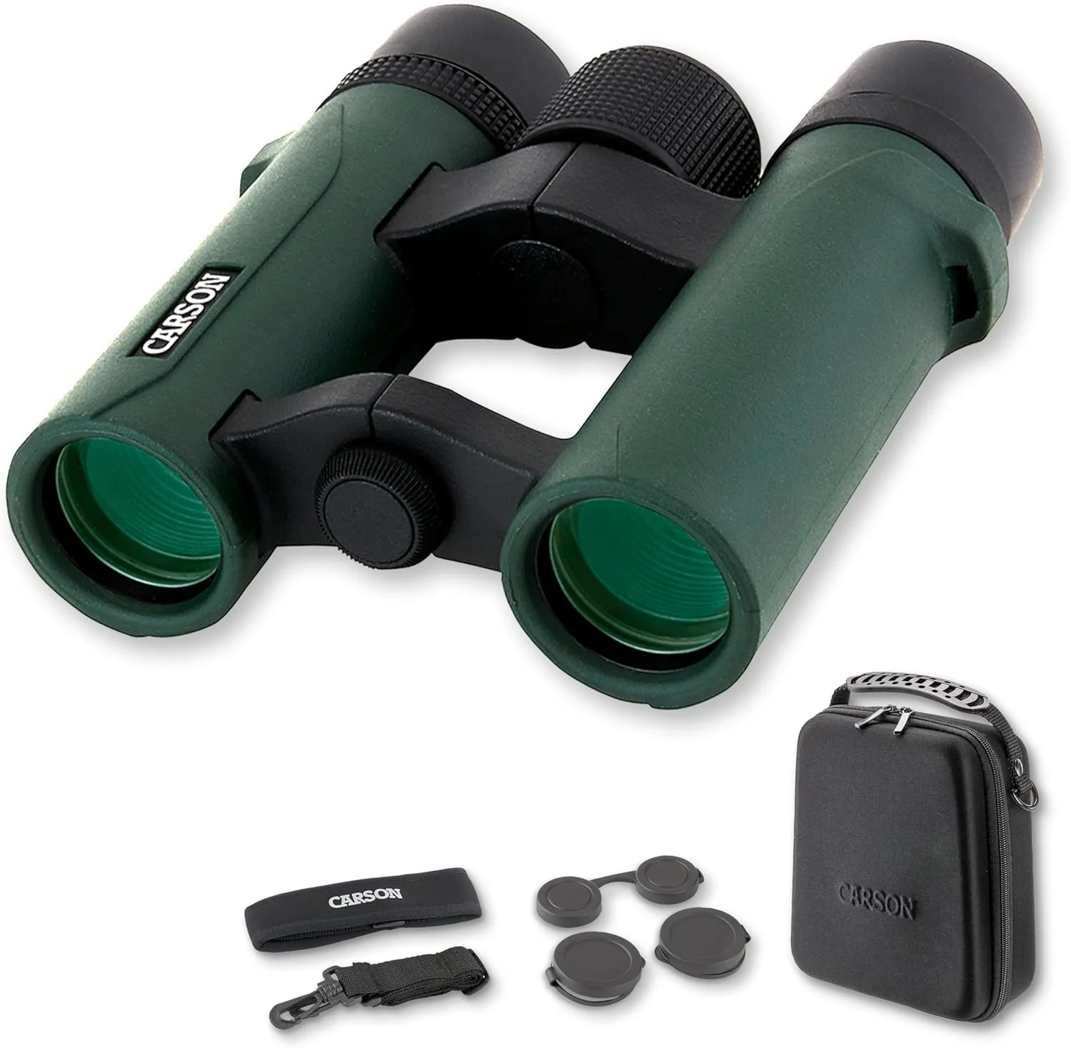 دوربین دوچشمی فشرده ضدآب کارسون سری RD مدل 8x26mm با پل باز (RD-826)، سبز