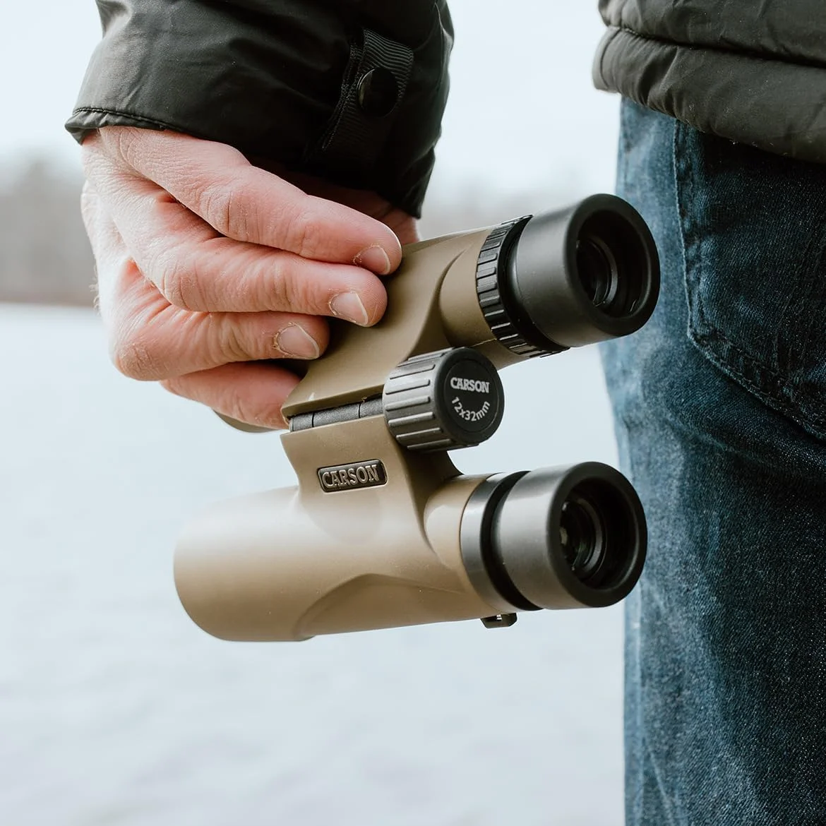 دوربین شکاری فشرده و سبک کارسون مدل استینگر 10x25 میلی‌متر (HW-025)، سبز زیتونی