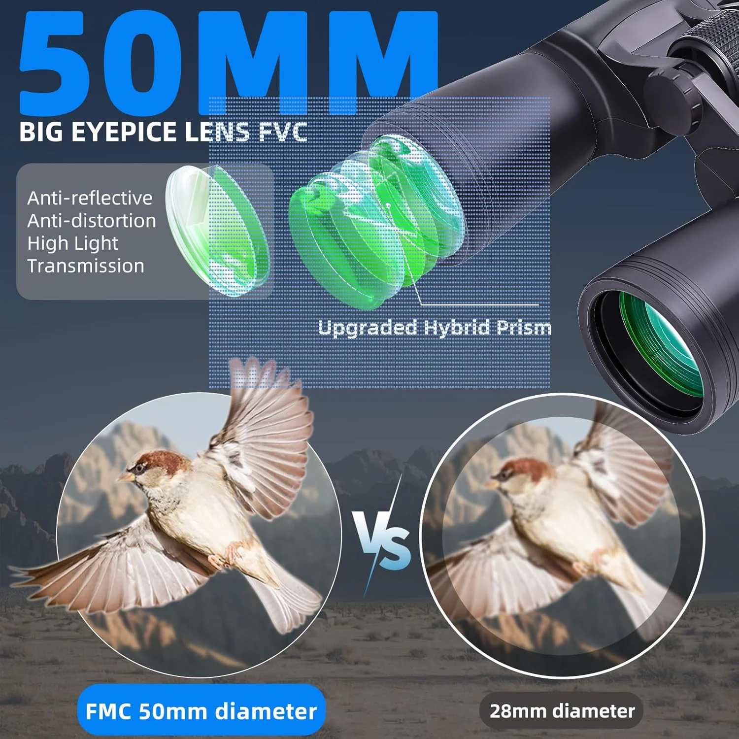 دوربین دوچشمی ۲۰x۵۰ BRESSER برای بزرگسالان، با سیستم اپتیک HD، ضد لغزش، ضد آب، مقاوم در برابر ضربه، دید در نور کم برای تماشای پرندگان، شکار، مسابقات فوتبال، مسافرت، تماشای ستارگان و سفر دریایی دوربین دوچشمی ۲۰x۵۰ BRESSER برای بزرگسالان، با سیستم اپتیک HD، ضد لغزش، ضد آب، مقاوم در برابر ضربه، دید در نور کم برای تماشای پرندگان، شکار، مسابقات فوتبال، مسافرت، تماشای ستارگان و سفر دریایی