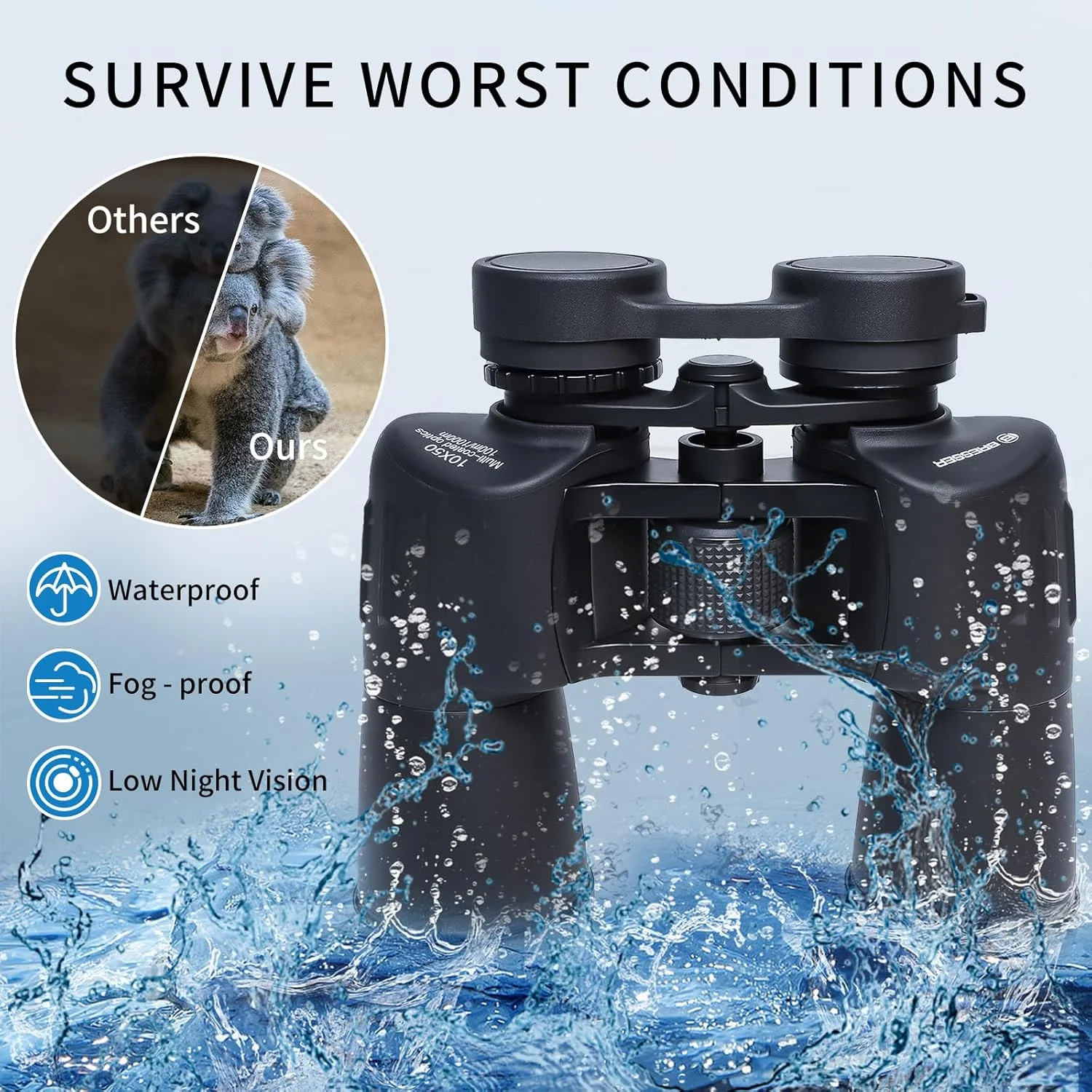 دوربین دوچشمی ۲۰x۵۰ BRESSER برای بزرگسالان، با سیستم اپتیک HD، ضد لغزش، ضد آب، مقاوم در برابر ضربه، دید در نور کم برای تماشای پرندگان، شکار، مسابقات فوتبال، مسافرت، تماشای ستارگان و سفر دریایی دوربین دوچشمی ۲۰x۵۰ BRESSER برای بزرگسالان، با سیستم اپتیک HD، ضد لغزش، ضد آب، مقاوم در برابر ضربه، دید در نور کم برای تماشای پرندگان، شکار، مسابقات فوتبال، مسافرت، تماشای ستارگان و سفر دریایی