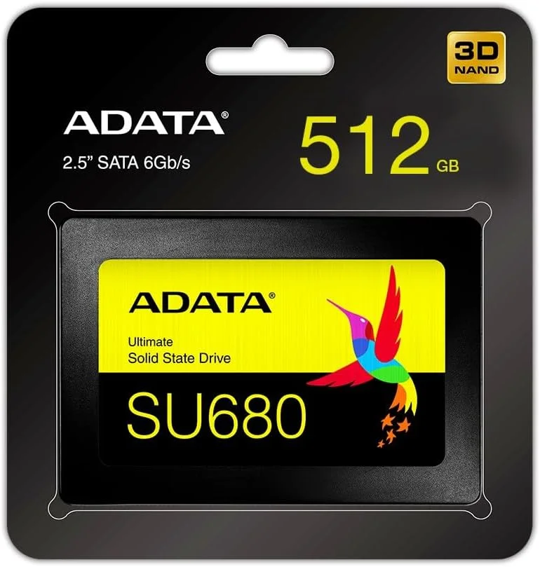 درایو حالت جامد ADATA AULT-SU680-512GR با ظرفیت 512 گیگابایت، فناوری 3D-Nand و رابط 2.5 اینچی SATA، رنگ مشکی