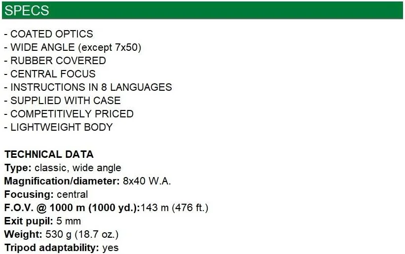 دوربین دوچشمی 8X40 WA Konusvue از برند KONUS