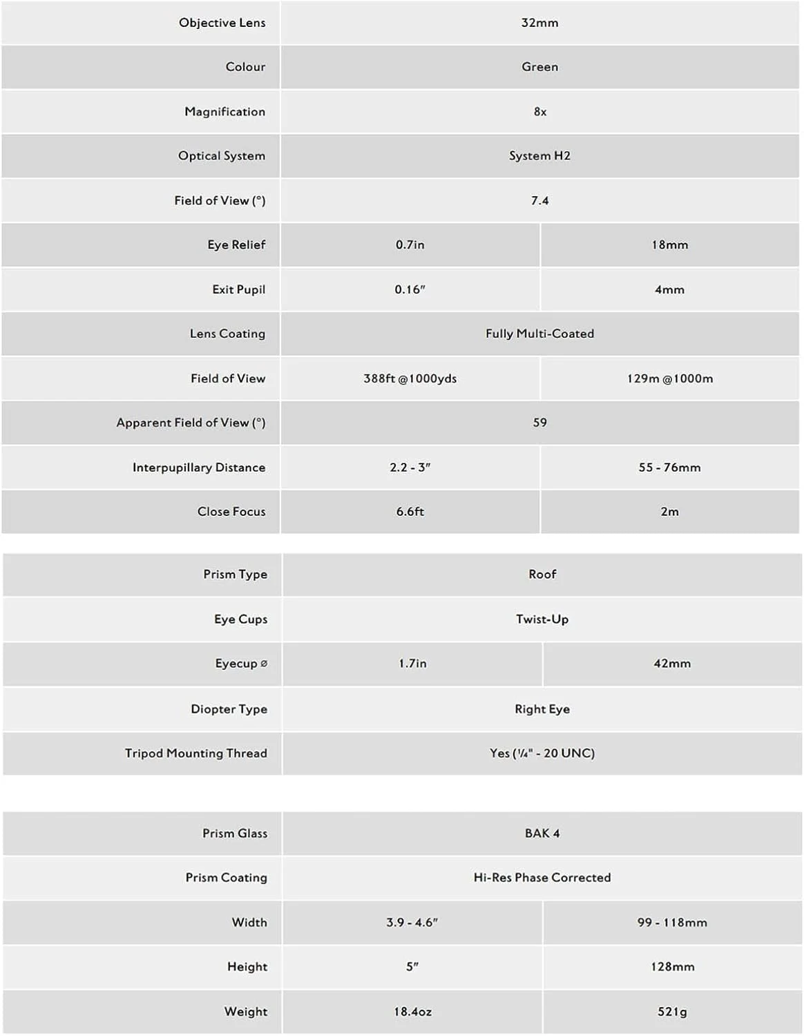 دوربین دوچشمی Nature-Trek 8x32 سبز دوربین دوچشمی Nature-Trek 8x32 سبز
