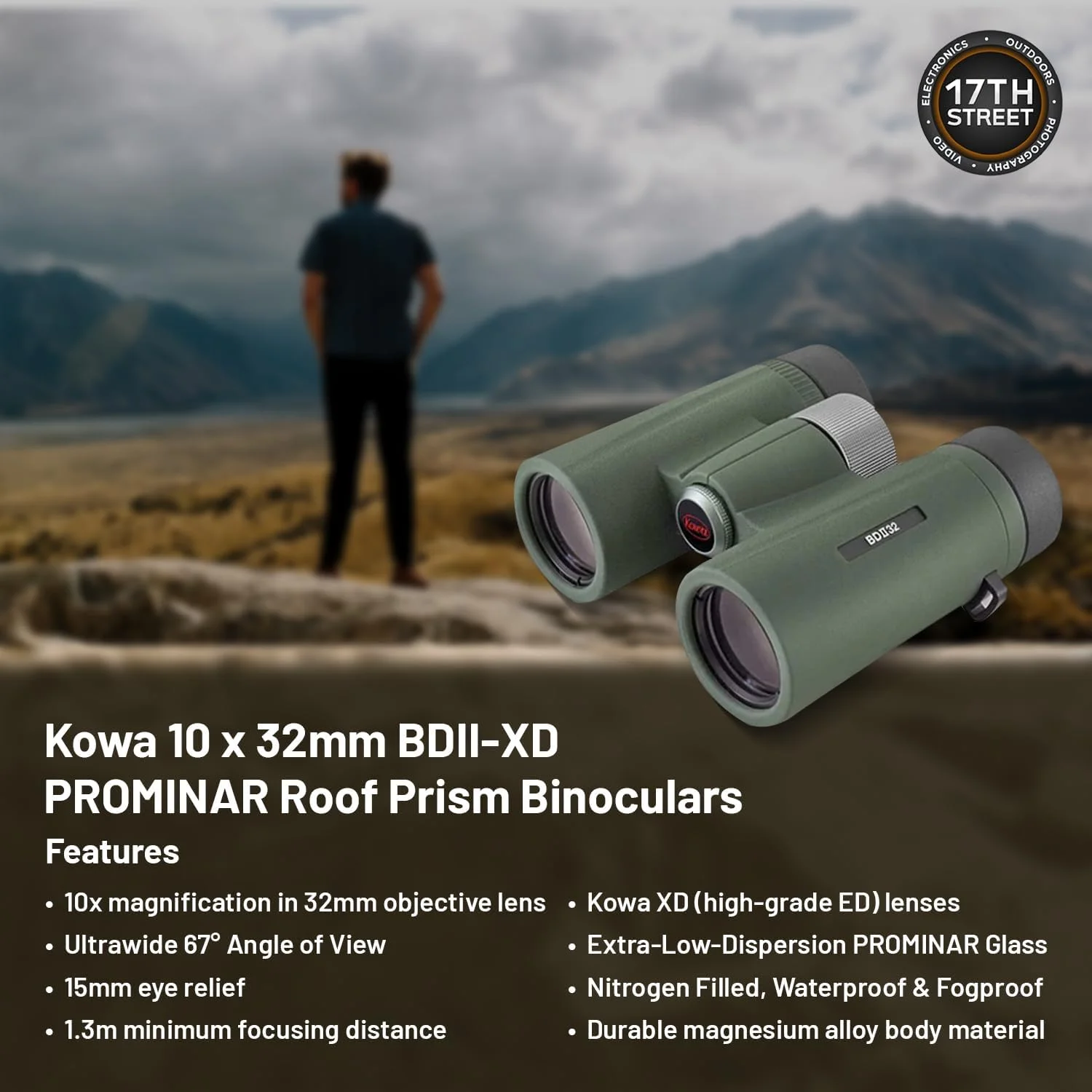 دوربین دوچشمی منشور سقفی کوا BD II XD 10x32mm PROMINAR به همراه بند گردنی و چراغ قوه جاکلیدی کوچک، قلم تمیز کننده لنز نیکون و پارچه تمیز کننده (مجموعه) دوربین دوچشمی منشور سقفی کوا BD II XD 10x32mm PROMINAR به همراه بند گردنی و چراغ قوه جاکلیدی کوچک، قلم تمیز کننده لنز نیکون و پارچه تمیز کننده (مجموعه)