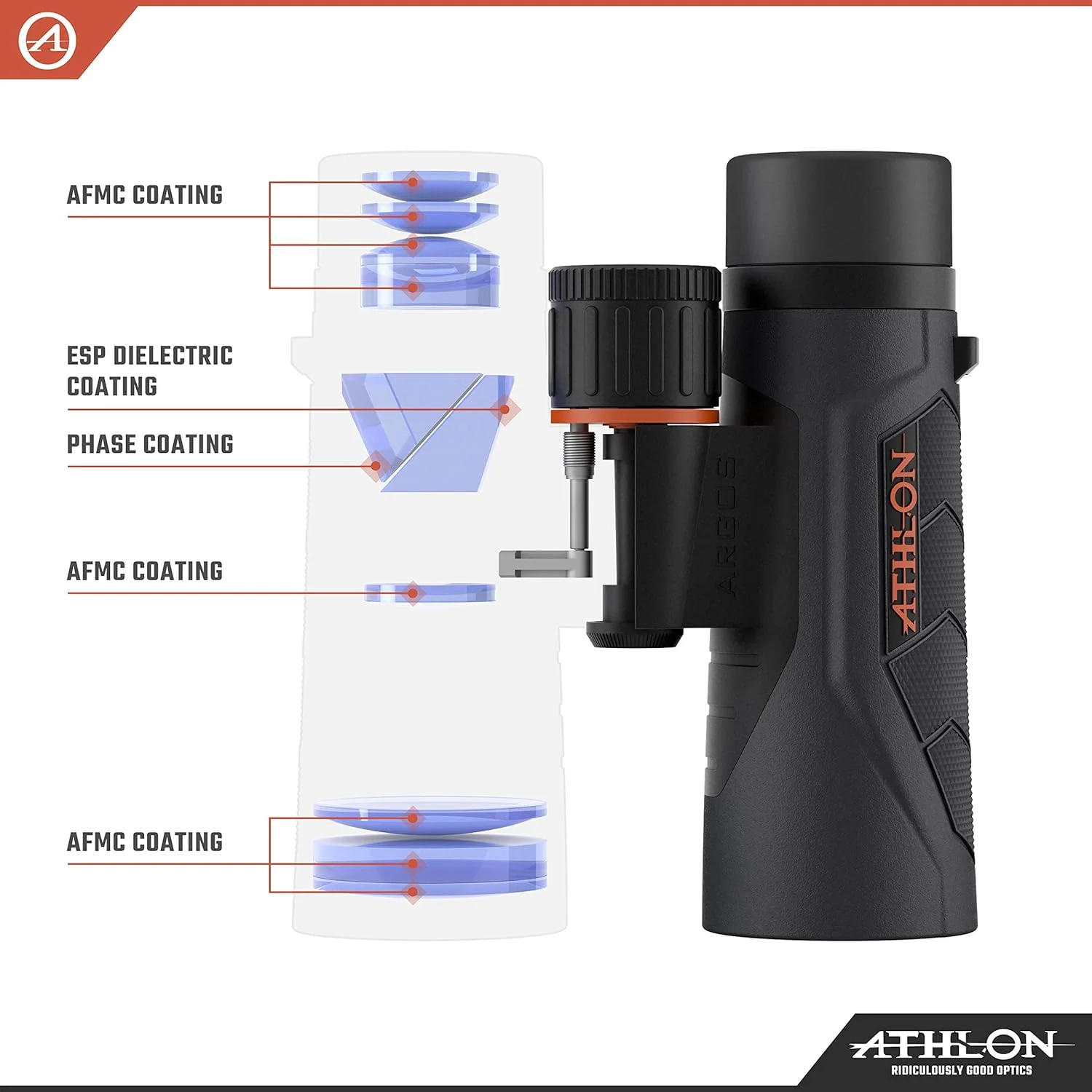 دوربین دوچشمی آتلون اپتیکس 10x42 Argos G2 UHD مشکی با فاصله چشمی مناسب برای بزرگسالان و کودکان، دوربین دوچشمی قدرتمند برای شکار، تماشای پرندگان و موارد دیگر