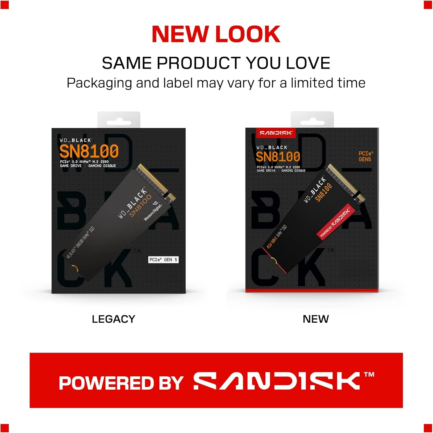 حافظه اس اس دی WD_Black SN8100 با ظرفیت 4 ترابایت، PCIe 5.0x4 NVMe M.2، سرعت خواندن تا 14900 مگابایت بر ثانیه، سرعت نوشتن تا 14000 مگابایت بر ثانیه، TLC 3D CBA NAND