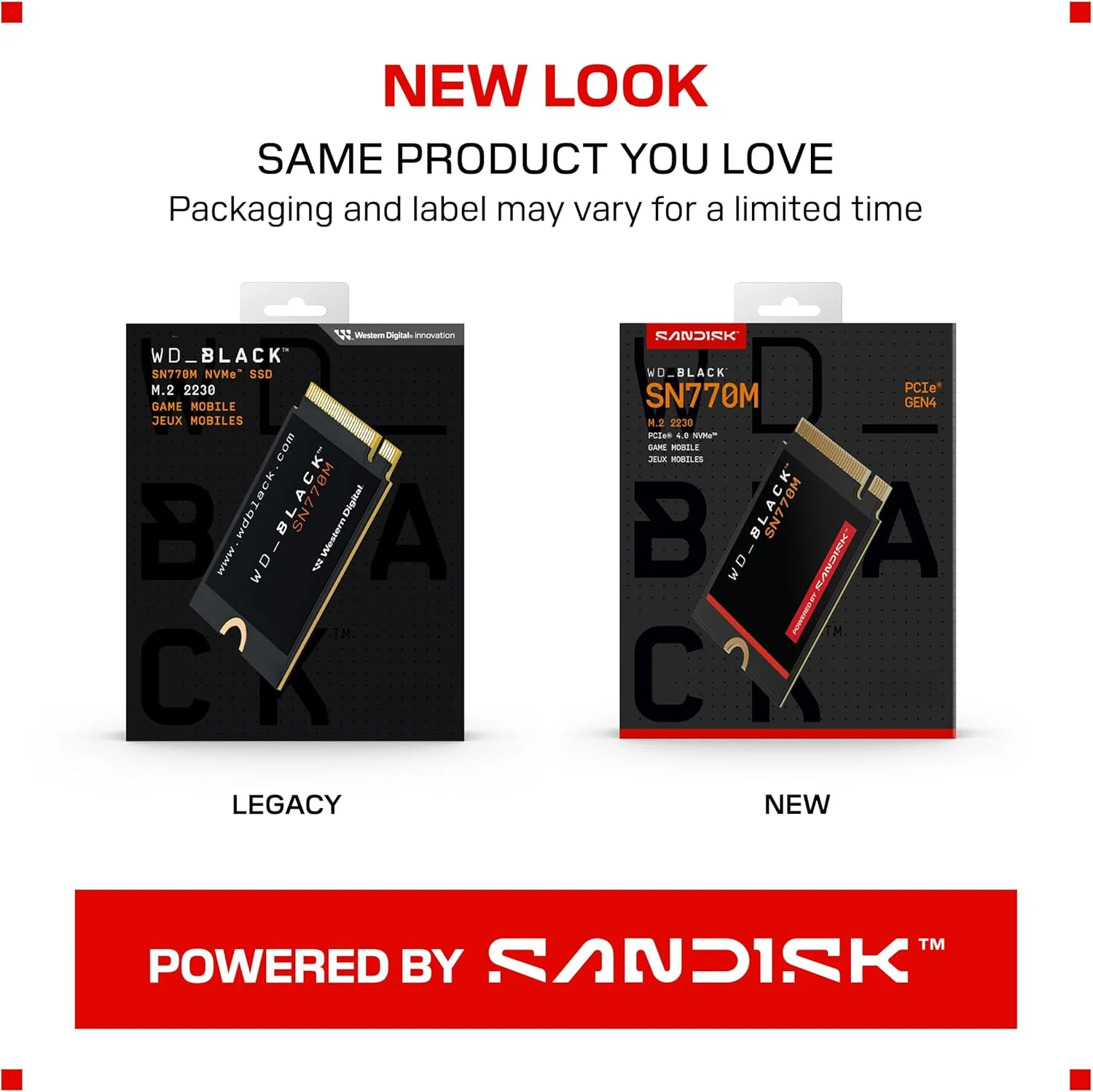 حافظه اس اس دی WD_BLACK SN770M NVMe با ظرفیت 1 ترابایت، فرم فاکتور M.2 2230، سرعت خواندن تا 5000 مگابایت بر ثانیه و سرعت نوشتن 4000 مگابایت بر ثانیه، سازگار با ASUS ROG Ally، Steam Deck و کامپیوترهای فوق باریک - مدل WDBDNH0010BBK-WRSN