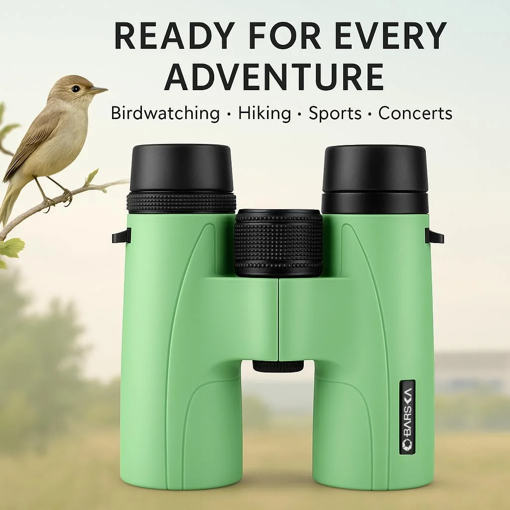 دوربین شکاری 10x42 Barska Crush - طراحی سبک، جمع و جور و ضد ضربه در رنگ های روشن برای پیاده روی، مسافرت، کنسرت، ورزش، ایده آل برای هدیه - کیف و بند گردنی همراه