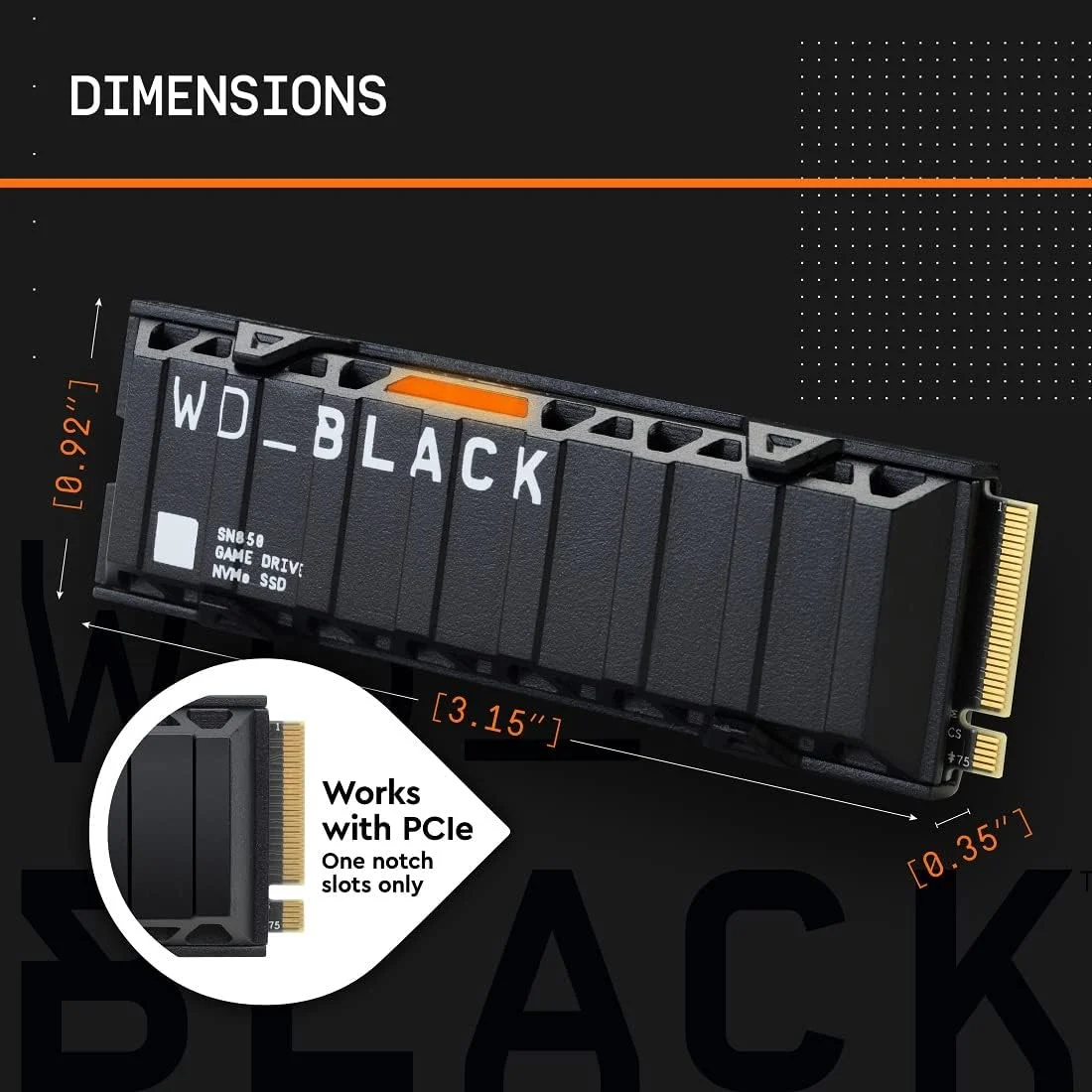 حافظه اس اس دی گیمینگ Wd_Black Sn850 2 ترابایت M.2 2280 Pcie Gen4 Nvme با هیت سینک - سازگار با پلی استیشن 5 با سرعت خواندن تا 7000 مگابایت بر ثانیه