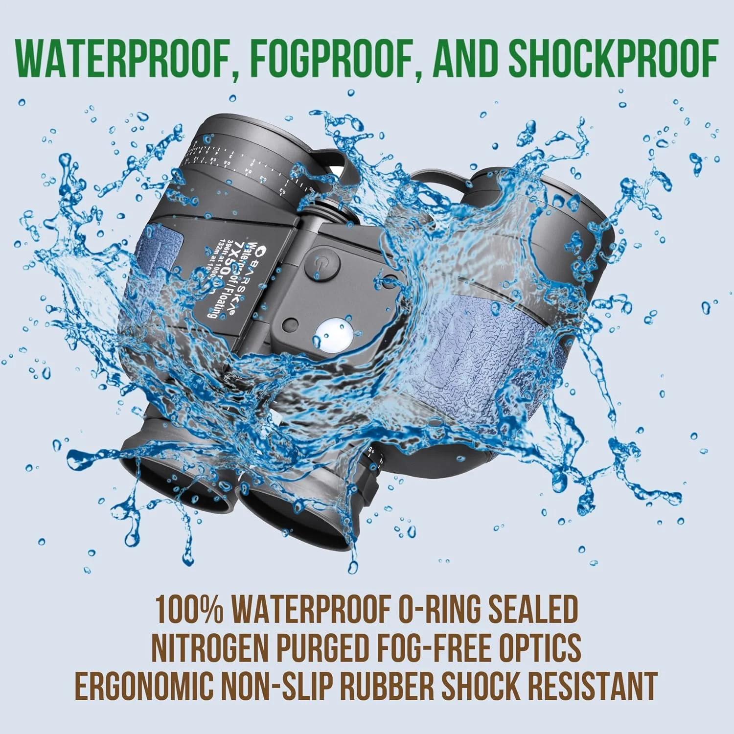 دوربین دوچشمی دریایی BARSKA مدل Deep Sea – 7x50 ضد آب شناور با قطب نما داخلی و مسافت یاب برای قایق سواری، ماهیگیری و شکار دوربین دوچشمی دریایی BARSKA مدل Deep Sea – 7x50 ضد آب شناور با قطب نما داخلی و مسافت یاب برای قایق سواری، ماهیگیری و شکار