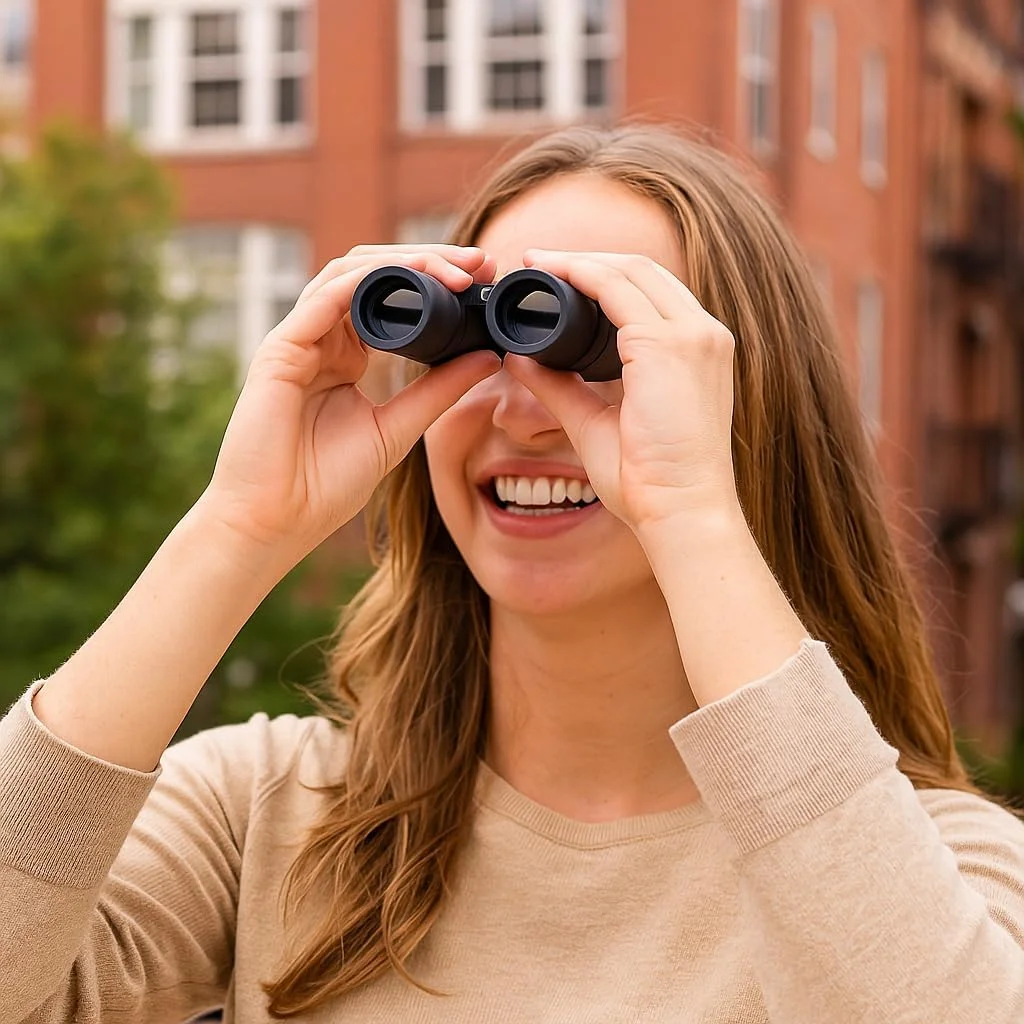 دوربین دوچشمی فشرده 9x25 Barska - بدون نیاز به تنظیم فوکوس، اپتیک کاملاً پوشش داده شده، ضد آب و ضد ضربه، دوربین دوچشمی سبک وزن برای پیاده روی، تماشای پرندگان، ورزش، مسافرت