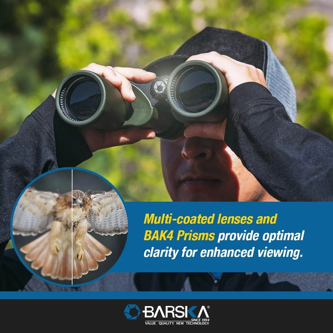 دوربین دوچشمی زاویه دید فوق العاده گسترده 10x50 Barska X-Treme View – منشور BAK-4، روکش لاستیکی ضد ضربه، اپتیک شفاف برای تماشای پرندگان، شکار، ورزش و ماجراجویی در فضای باز دوربین دوچشمی زاویه دید فوق العاده گسترده 10x50 Barska X-Treme View – منشور BAK-4، روکش لاستیکی ضد ضربه، اپتیک شفاف برای تماشای پرندگان، شکار، ورزش و ماجراجویی در فضای باز