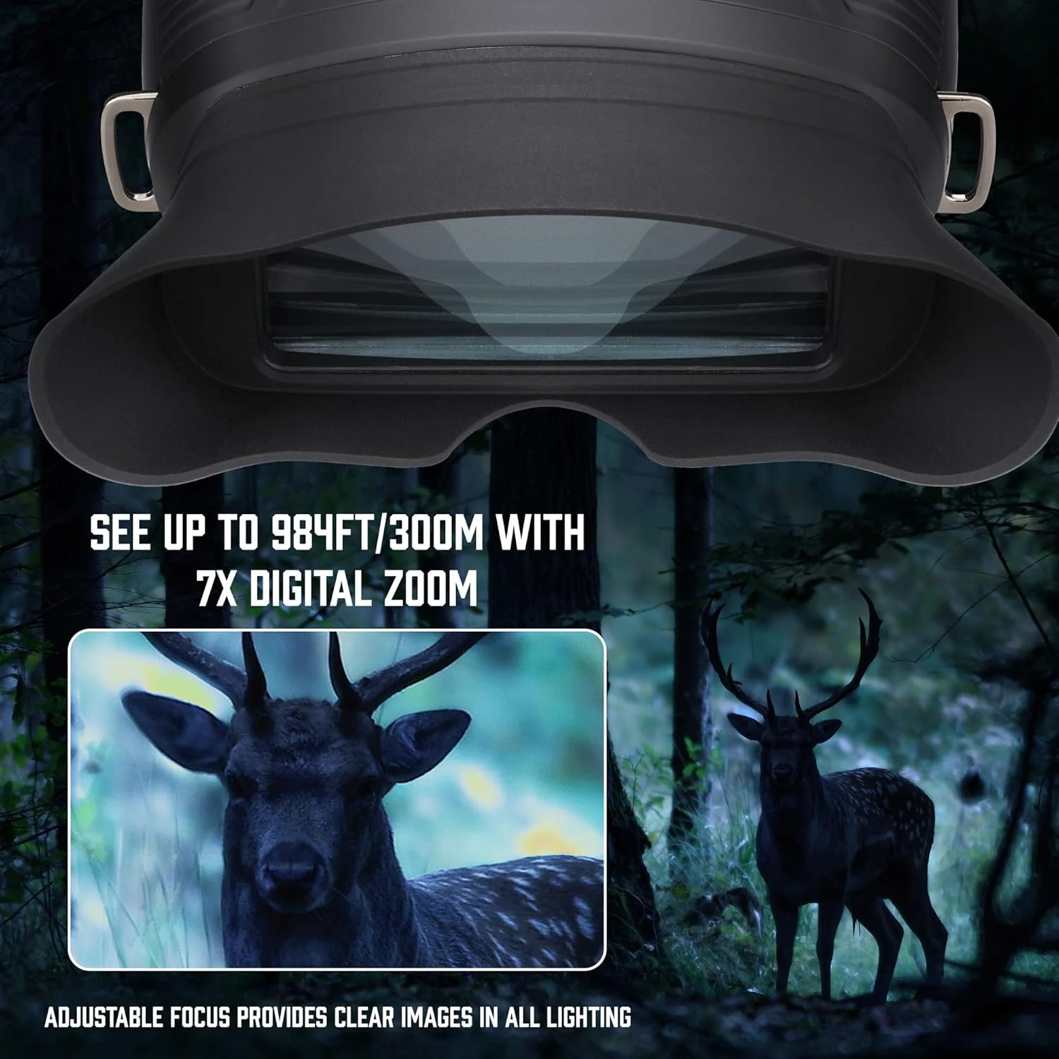 دوربین دوچشمی دید در شب دیجیتال BARSKA NVX600 – بزرگنمایی 7 برابر، زوم 2 برابر، دید در شب 300 متر، حالت روز/شب، ضبط عکس و فیلم، خروجی USB/AV، قابلیت نصب روی سه پایه، دارای کیف حمل