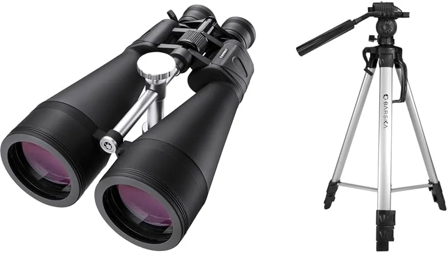 دوربین دوچشمی زوم 20-140x80 Gladiator بارسکا و سه پایه اکستندبل 63.4 اینچی دلوکس