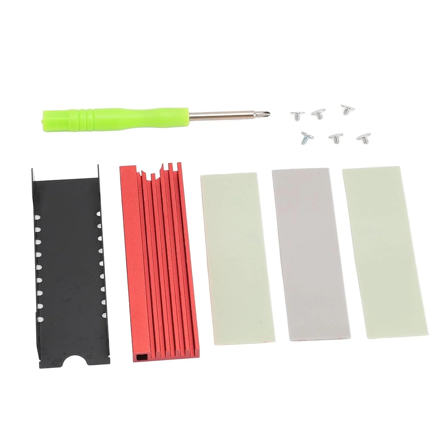 هیت سینک SSD مدل M.2 2280، آلیاژی، با قابلیت تنظیم ارتفاع، پشتیبانی از خنک کننده سریع یک طرفه و دو طرفه برای کامپیوتر (قرمز)