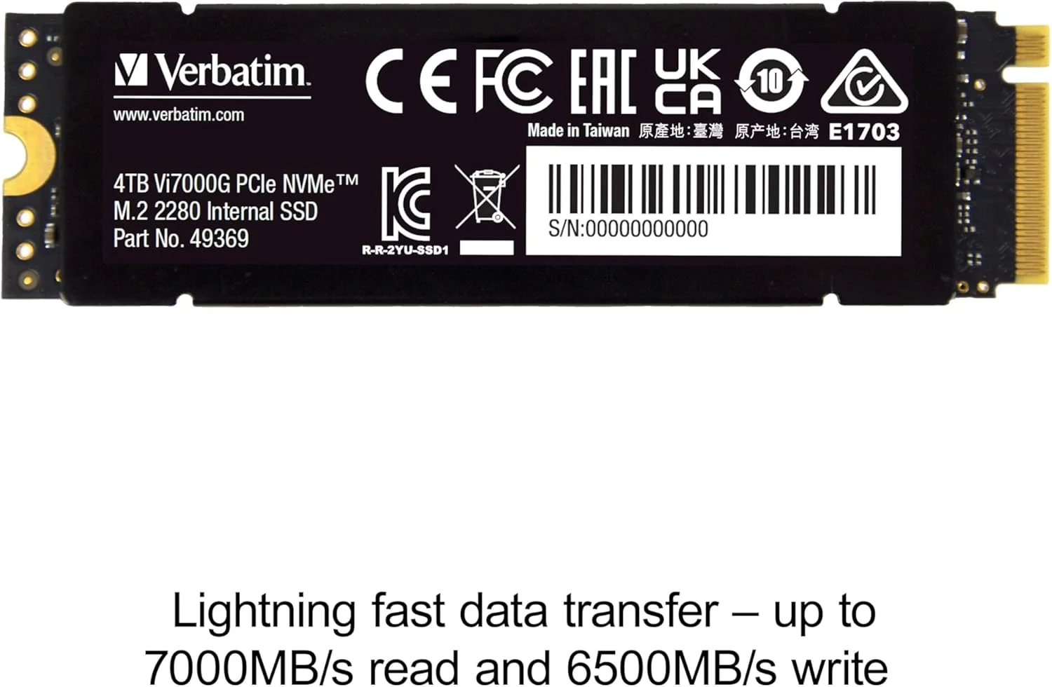 حافظه اس اس دی داخلی ورباتیم مدل Vi7000 PCIe NVMe M.2 با ظرفیت 2 ترابایت