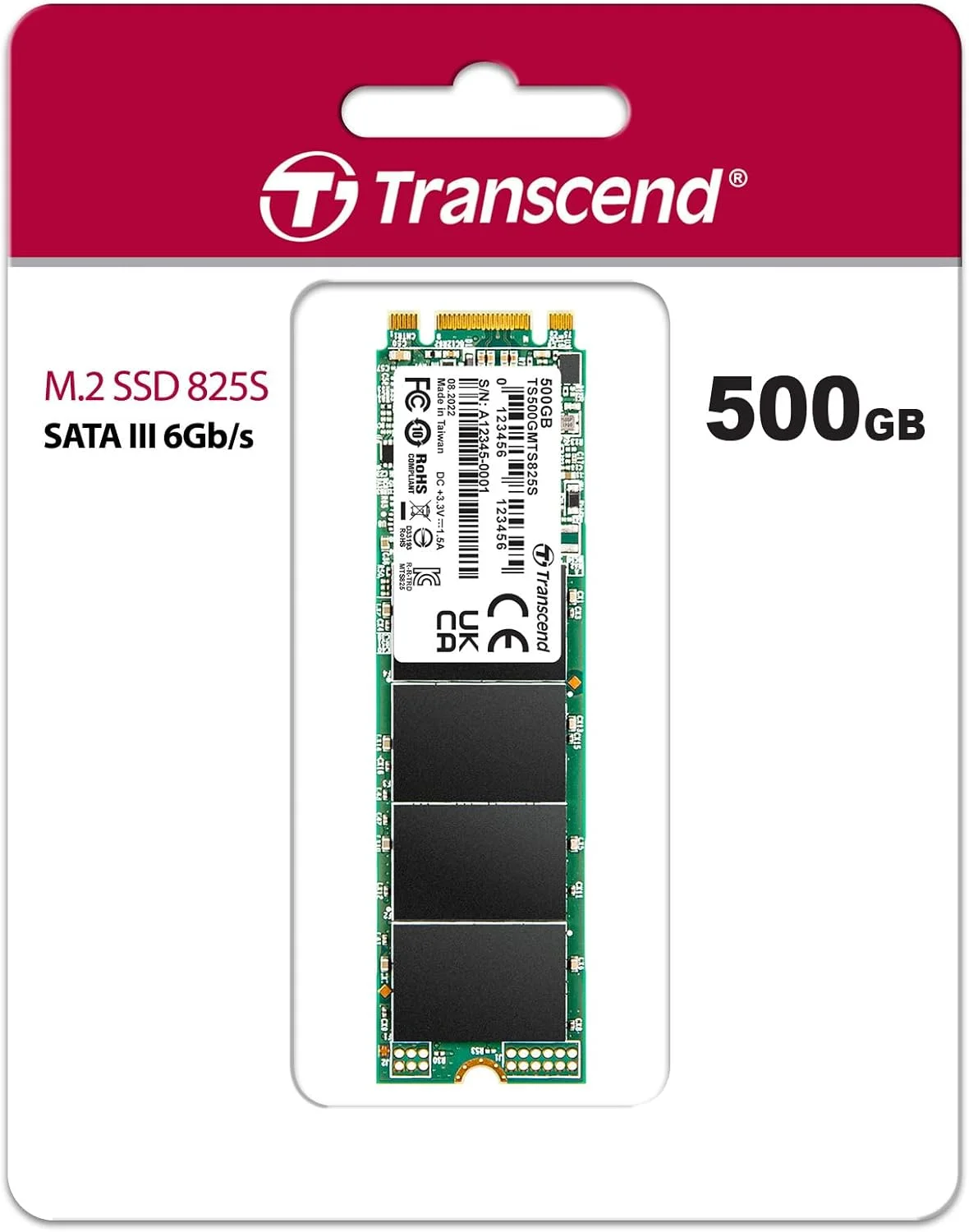 حافظه اس اس دی ترنسند MTS825S با ظرفیت 500 گیگابایت، M.2 SATA III