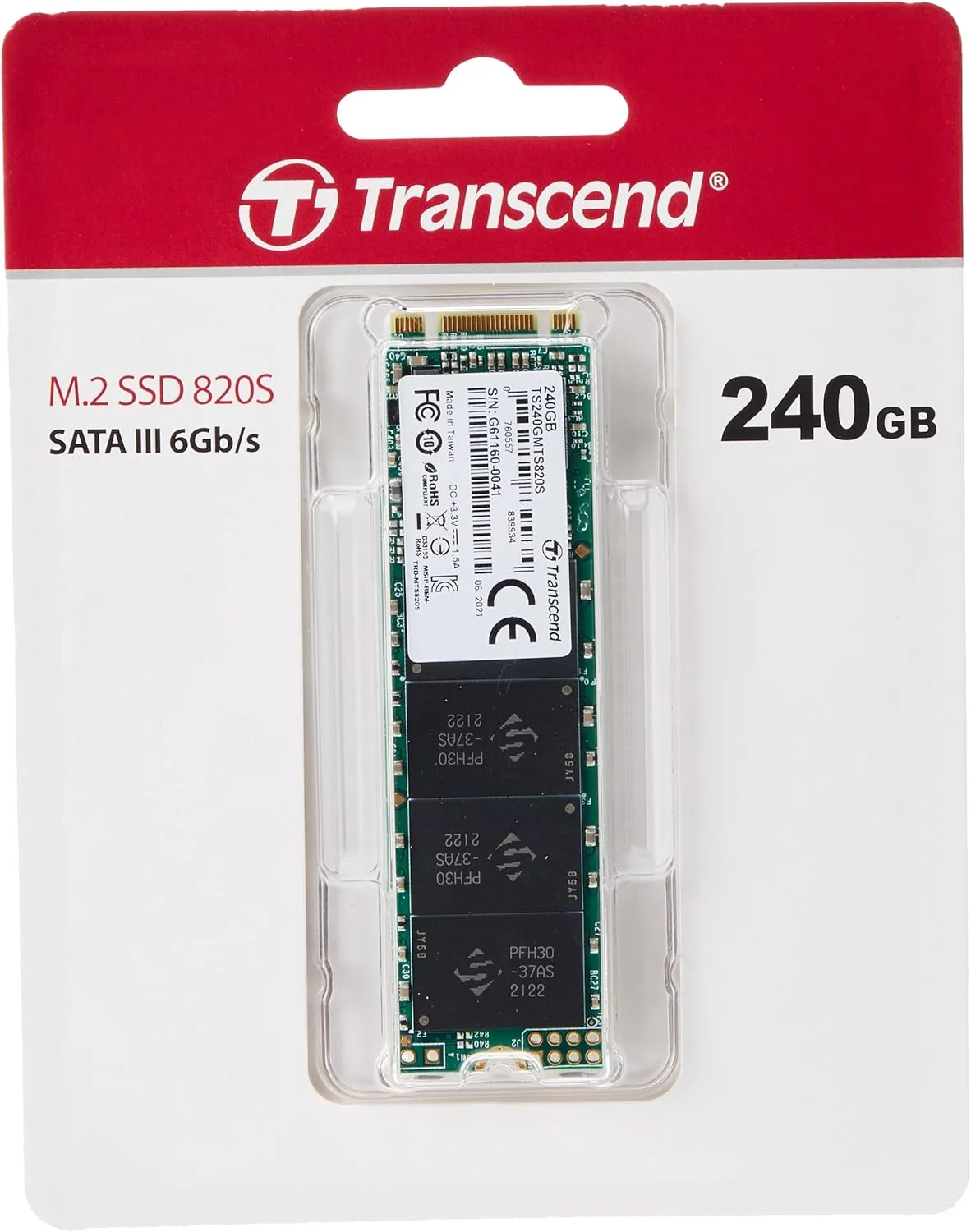 ترنسند TS240GMTS820S 240GB | M.2 SSD 820S رابط SATA III 6Gb/s