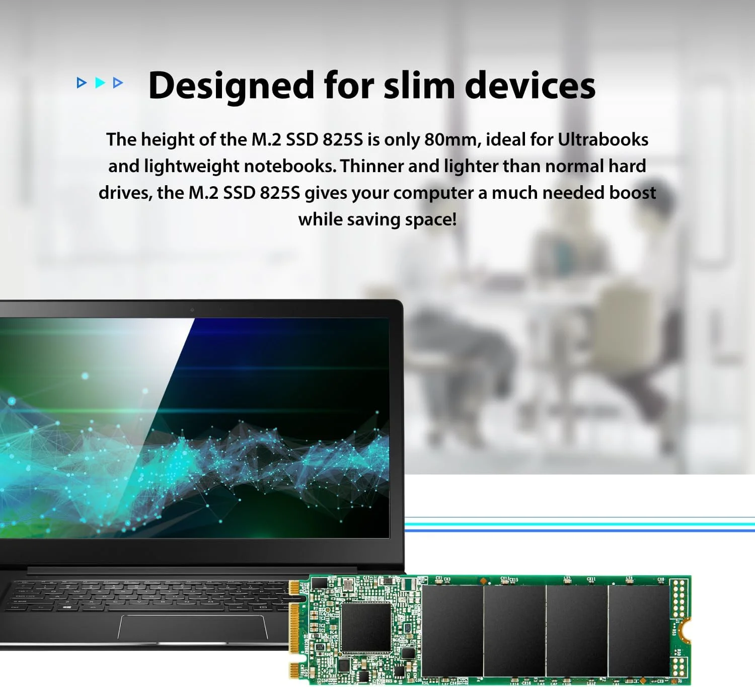 حافظه اس اس دی ترنسند MTS825S با ظرفیت 500 گیگابایت، M.2 SATA III