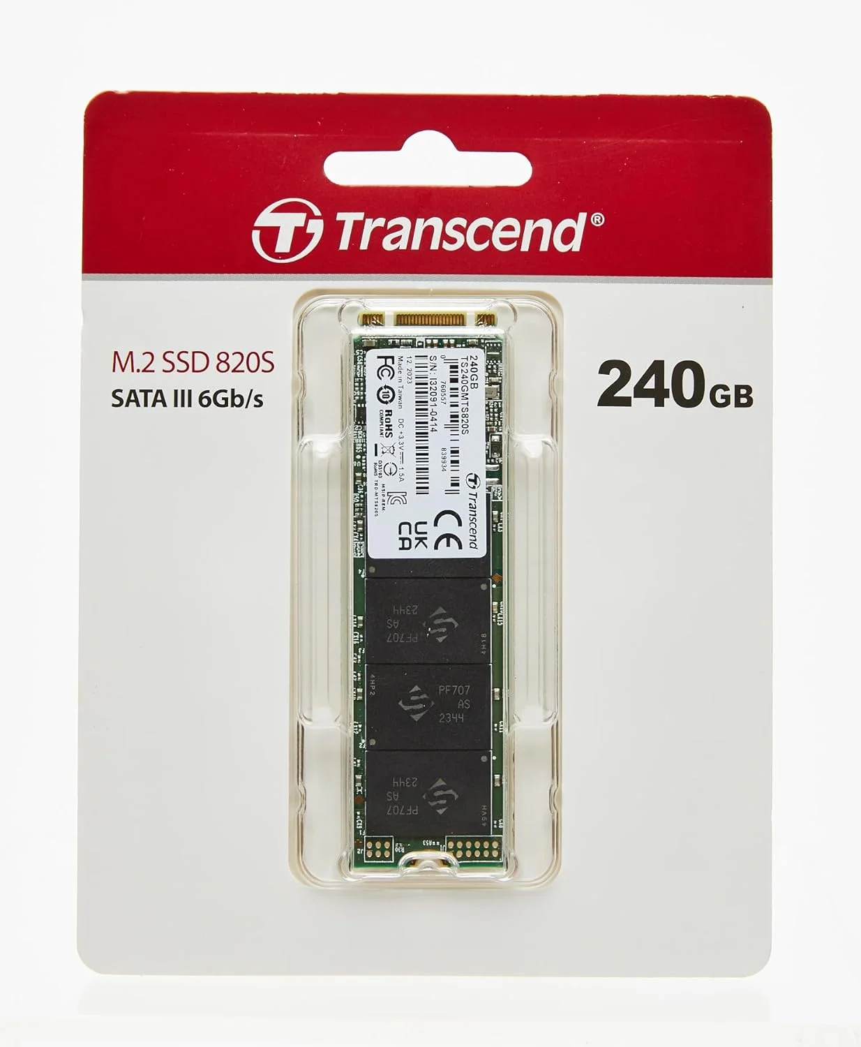ترنسند TS240GMTS820S 240GB | M.2 SSD 820S رابط SATA III 6Gb/s