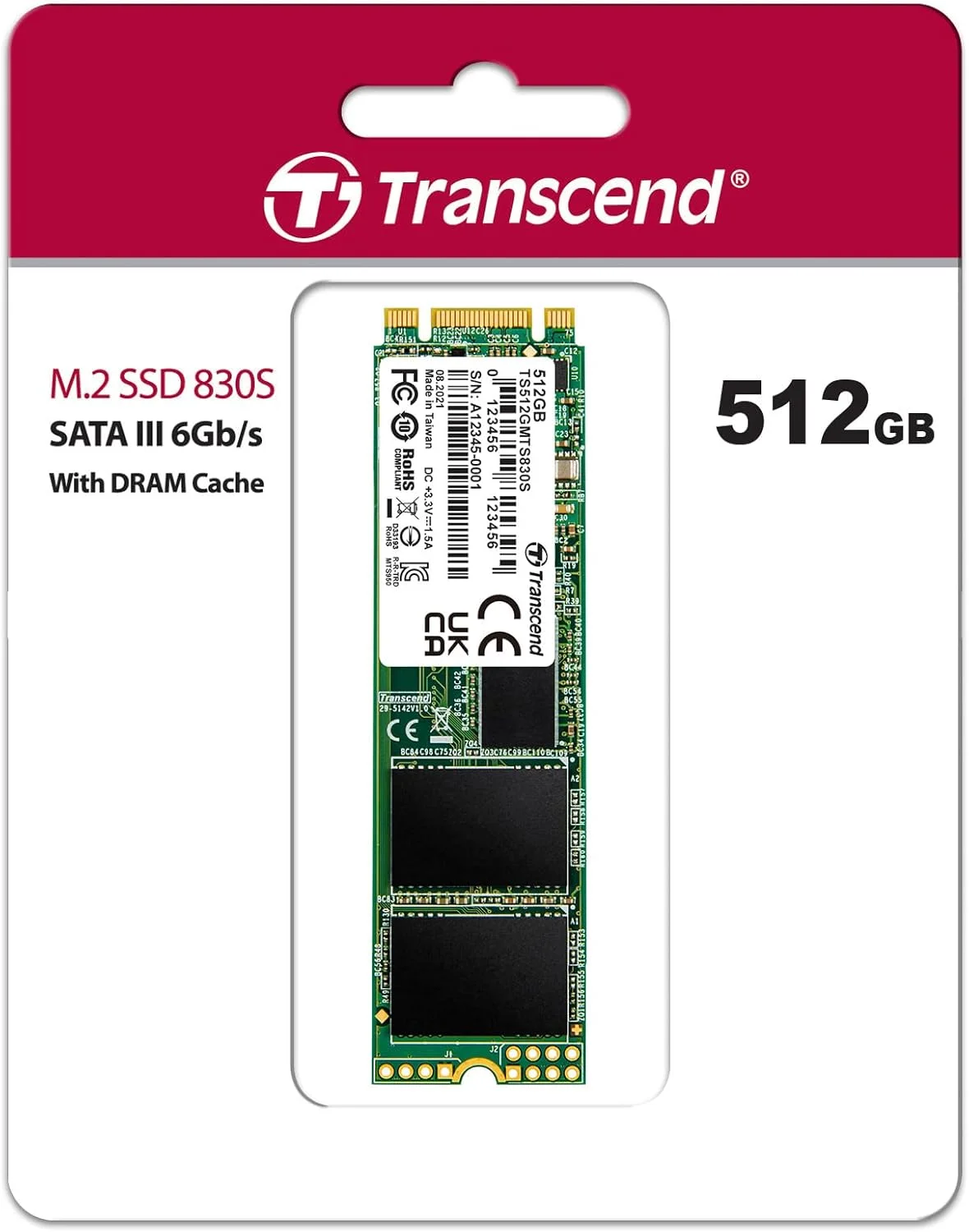 ترنسند TS512GMTS830S 512 گیگابایت | M.2 SSD 830S SATA III 6Gb/s فلش 3D NAND