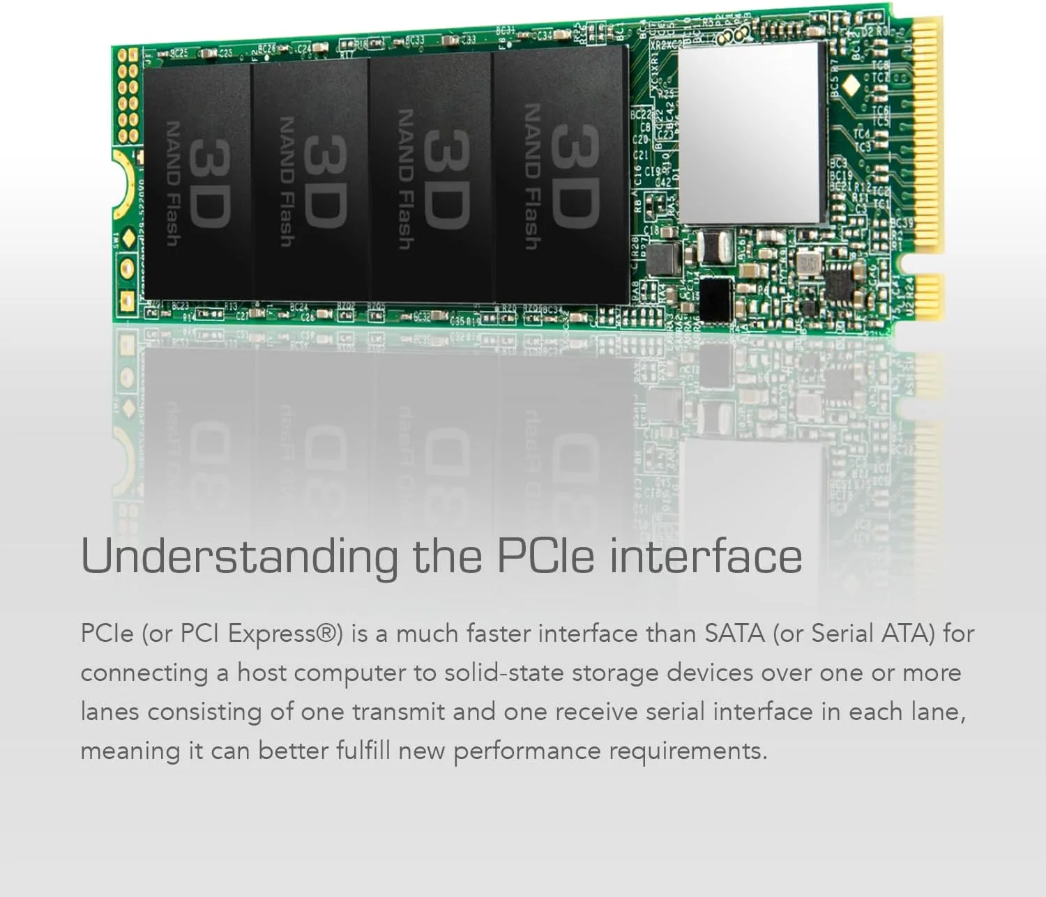 حافظه اس اس دی 128 گیگابایتی ترنسند مدل TS128GMTE110S PCIe 110S با رابط Gen3 x4، نقره ای حافظه اس اس دی 128 گیگابایتی ترنسند مدل TS128GMTE110S PCIe 110S با رابط Gen3 x4، نقره ای