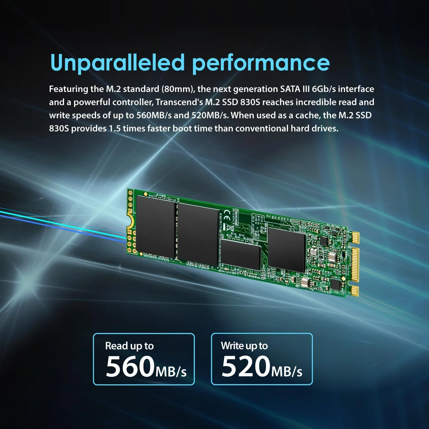 ترنسند TS512GMTS830S 512 گیگابایت | M.2 SSD 830S SATA III 6Gb/s فلش 3D NAND