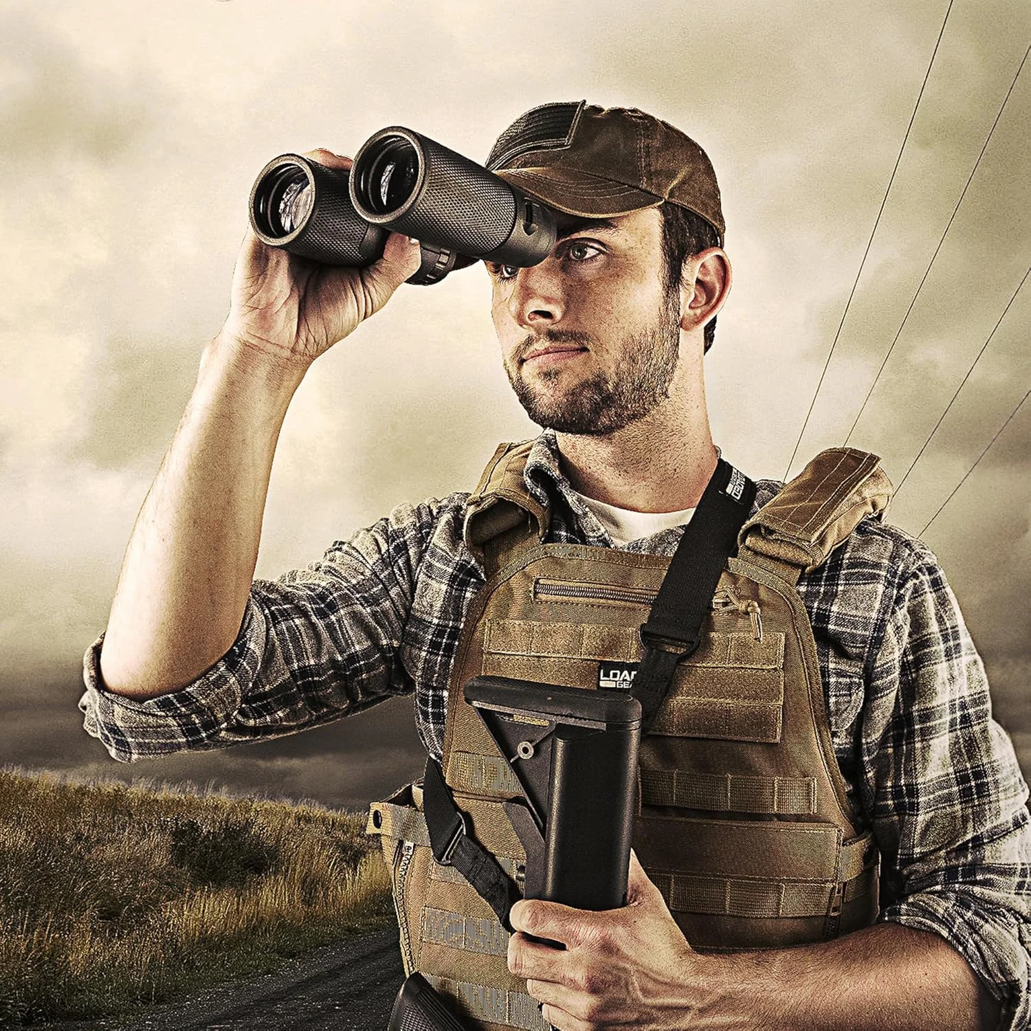 دوربین دوچشمی 42 میلی‌متری Barska Blackhawk – ضد آب و ضد مه، منشور BAK-4، اپتیک چند لایه، روکش لاستیکی مقاوم، برای شکار، تماشای پرندگان و استفاده در فضای باز